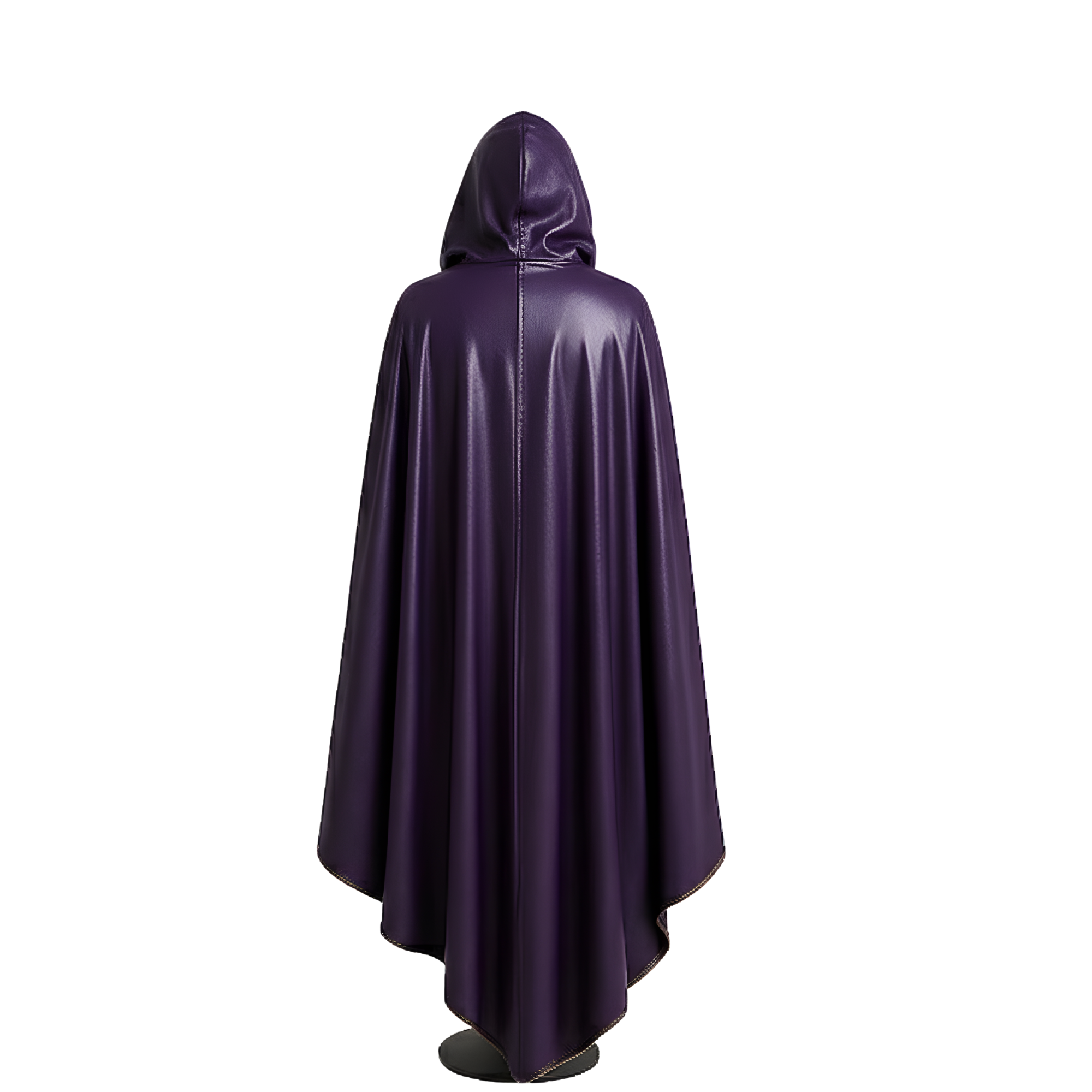 Handmade Purple Leather Hooded Cloak with Vest - LARP Cosplay Costume