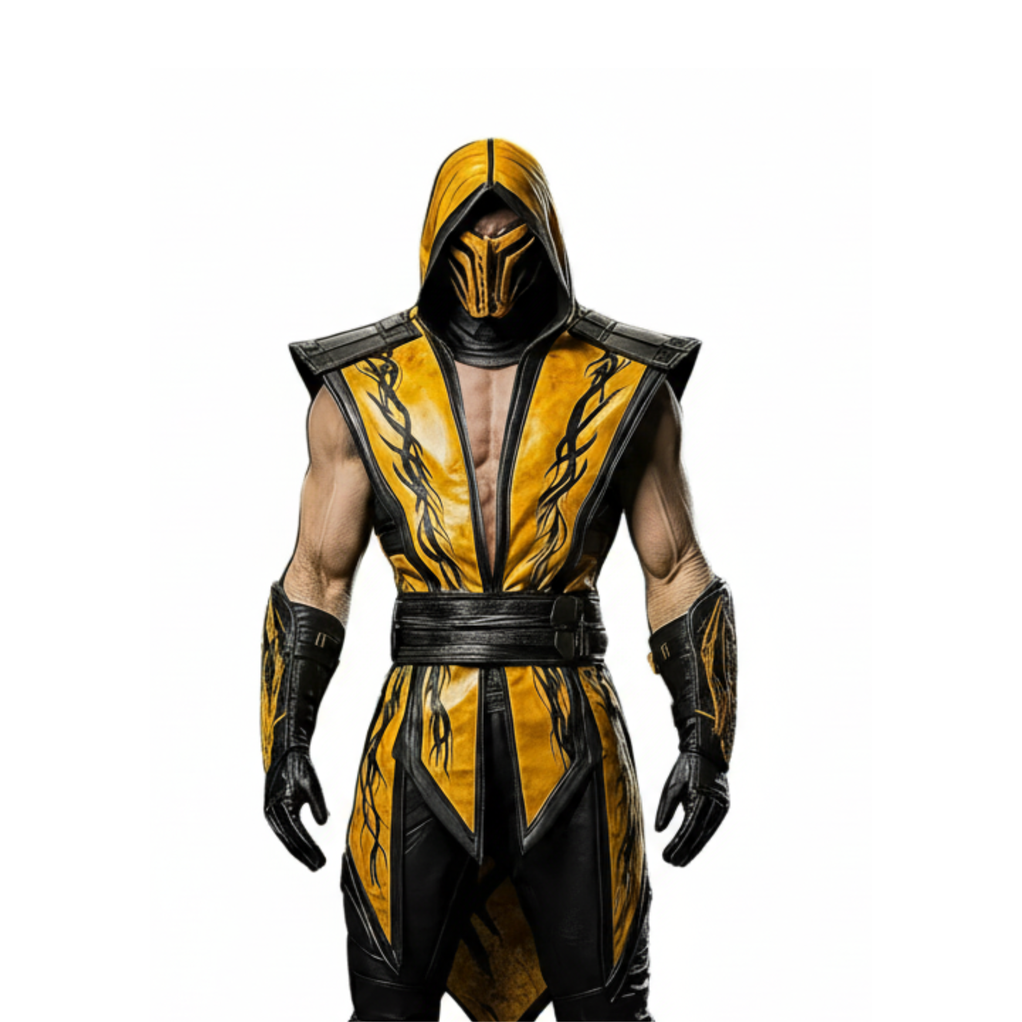 The Infernal Challenger - Handmade Pure Leather Scorpion Mortal Kombat Costume Cosplay - Ninja Fighter Suit