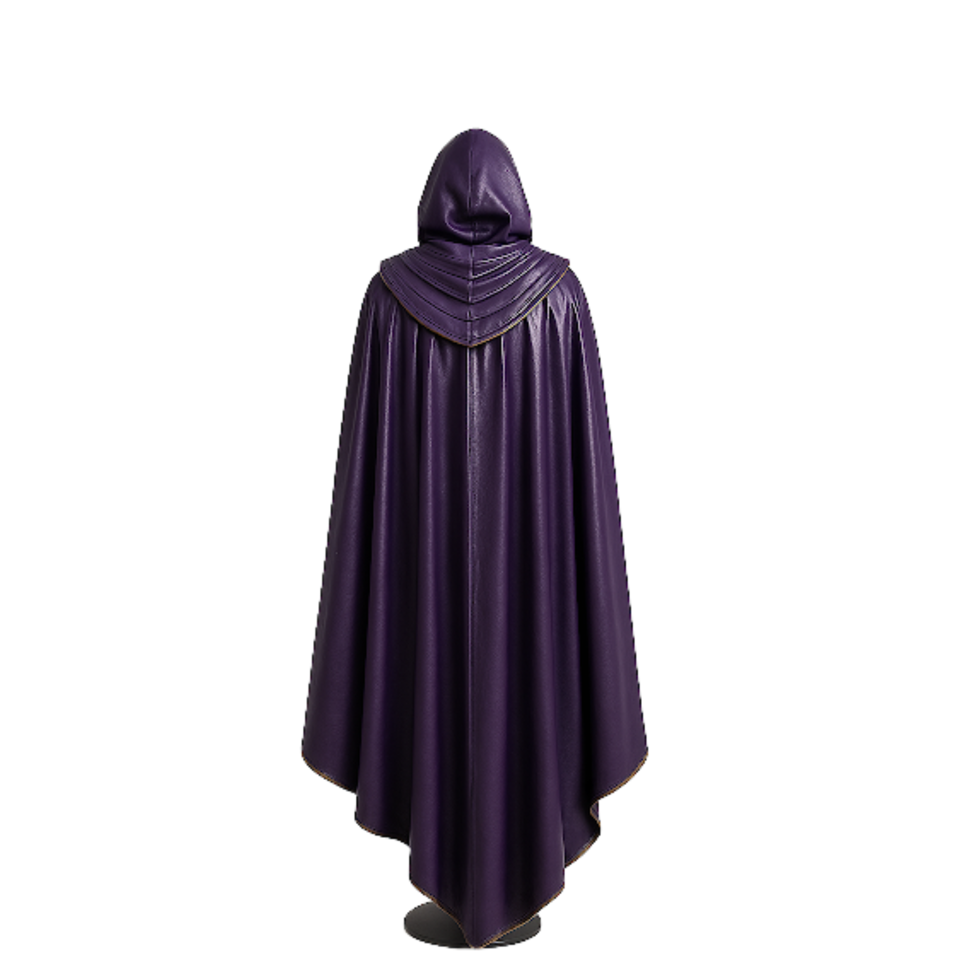 Handmade Purple Leather Hooded Cloak with Vest - LARP Cosplay Costume