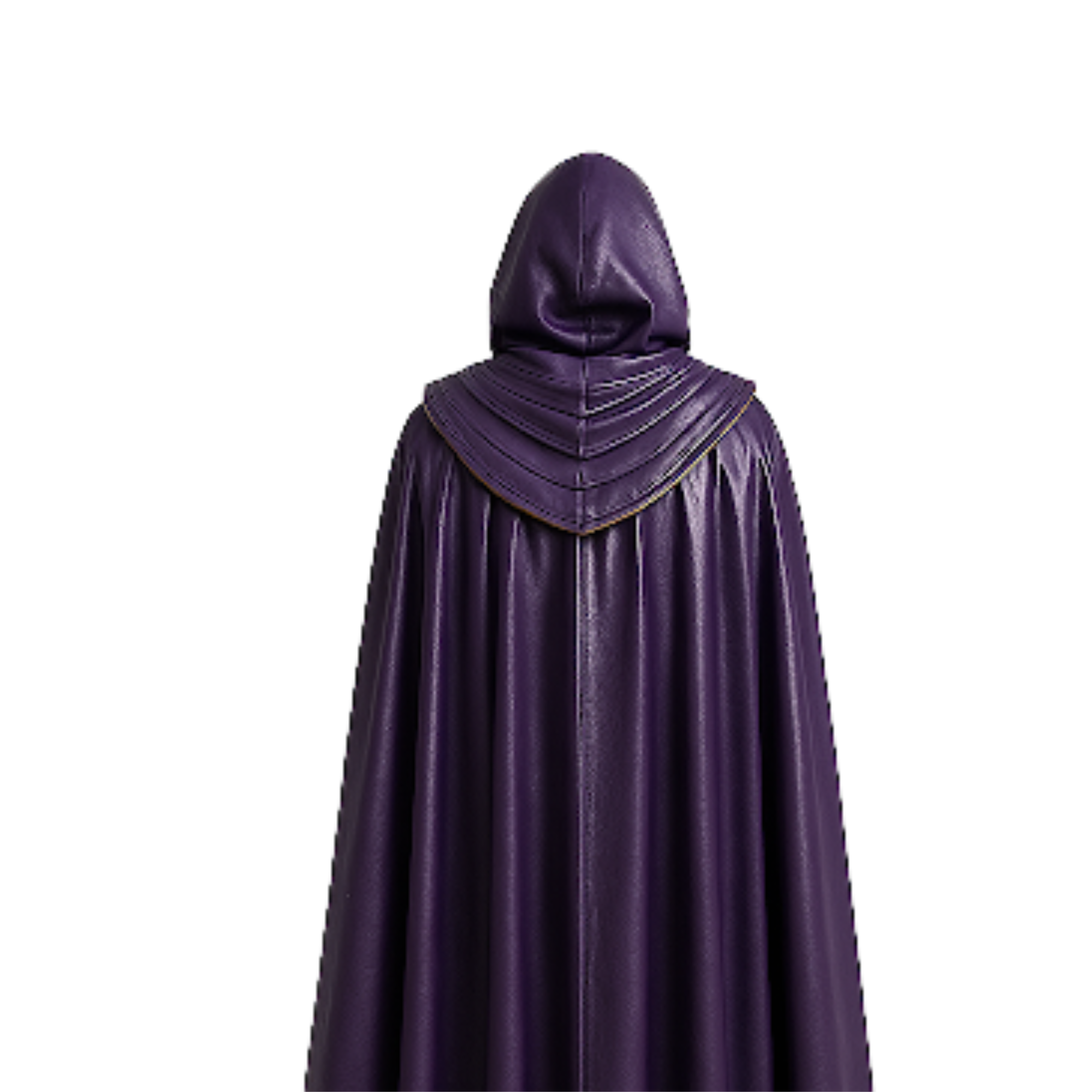 Handmade Purple Leather Hooded Cloak with Vest - LARP Cosplay Costume
