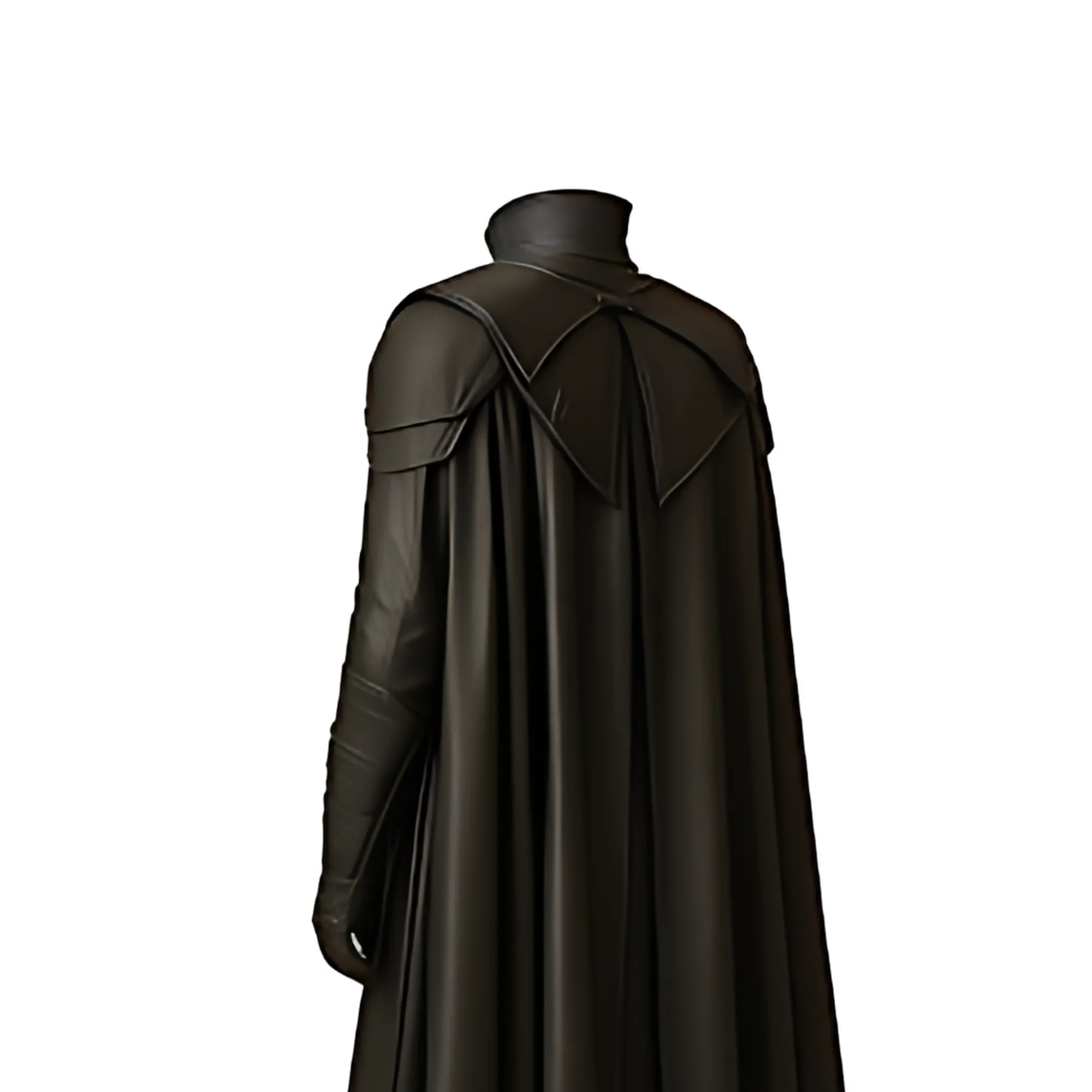 Close-up of Back Cape and Armor Detailing – Premium Handmade Leather Costume with Realistic Medieval Dark Knight Design, - Creed Leather