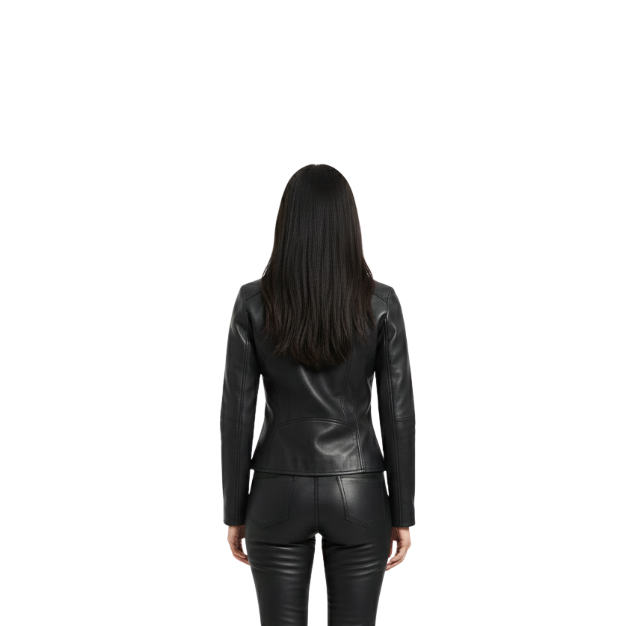 Handmade Black Leather Moto Jacket: Slim-Fit Women's Biker Outfit