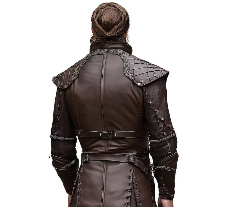 The Iron Huntsman - Handmade Brown Leather Ren Fair Jerkin - Pure Leather Medieval Renaissance Jacket - Dungeons And Dragons Cosplay Costume