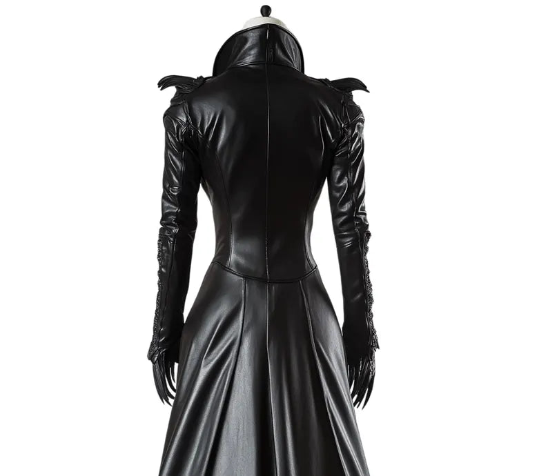 The Bloodthorn Queen - Handmade Leather Gothic Vampire Queen Dress – Fantasy Leather Bodice Long Coat - Evil Queen Cosplay -Ren Faire Outfit