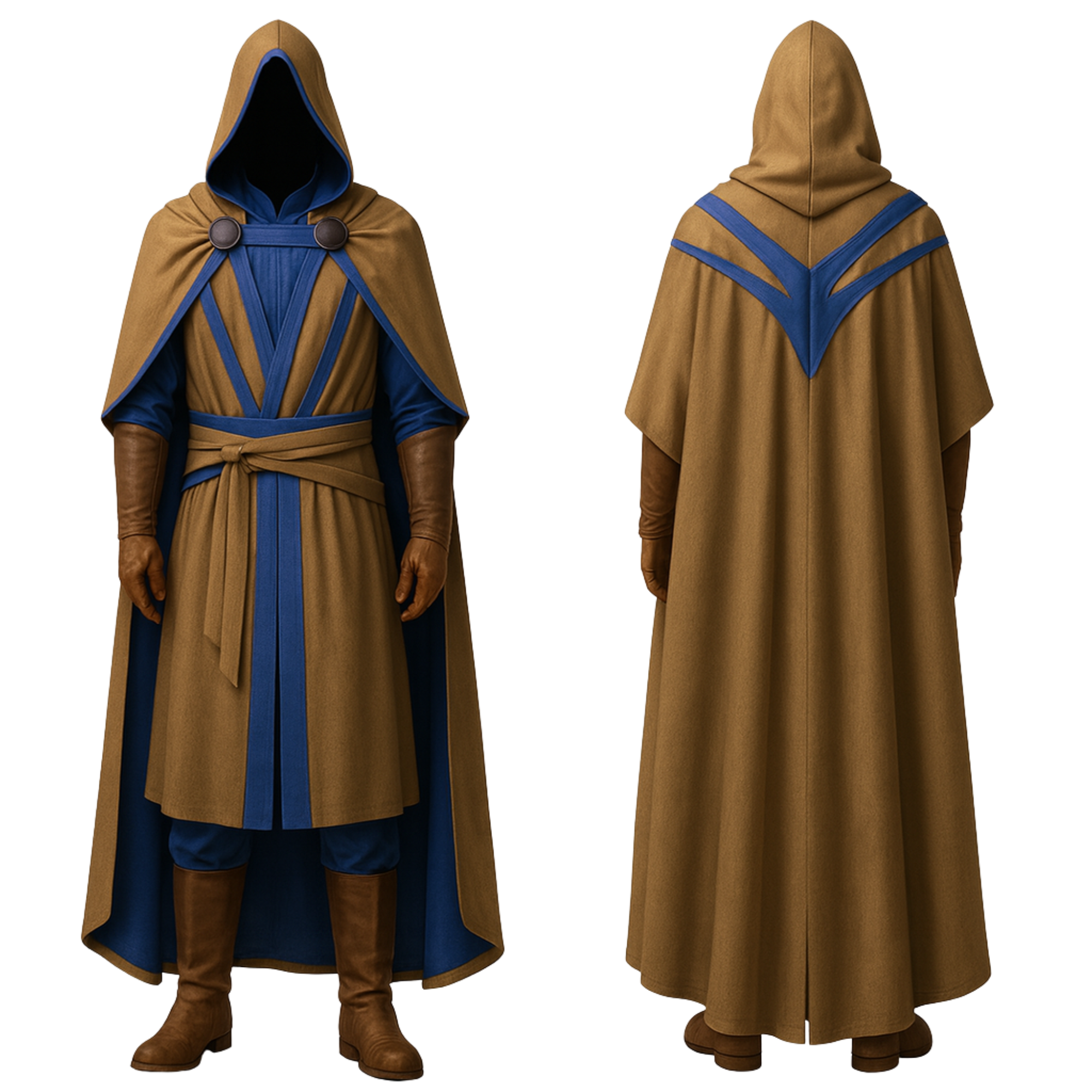 Leather Hooded Cloak Vest: Medieval Ranger Costume - LARP Cosplay