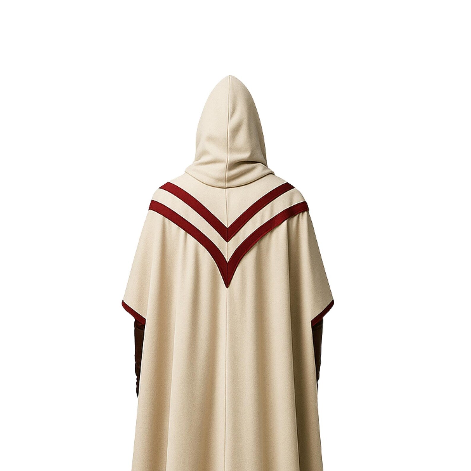 Medieval Hooded Ranger Cloak: Ivory Leather Vest, LARP Costume