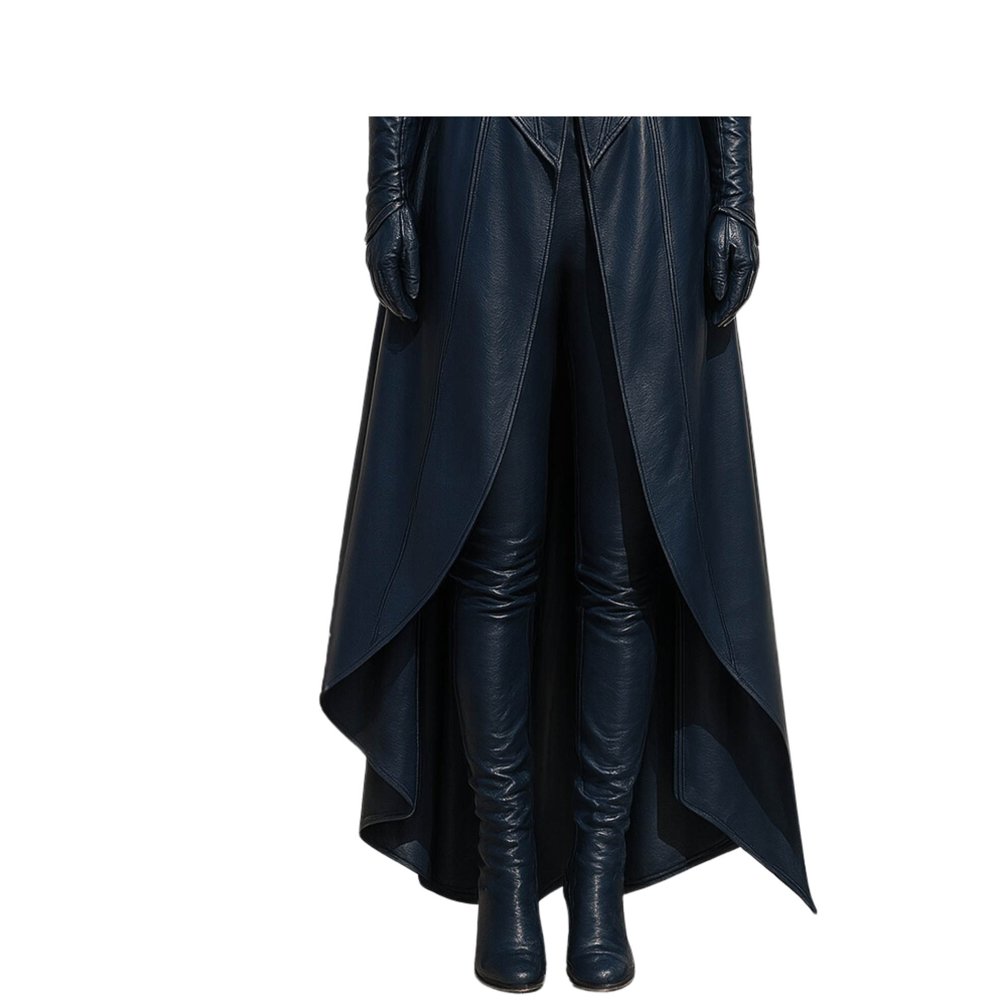 Midnight Enchantress Corset Gown – Gothic Leather Witch Costume Dress with Built-in Cape - Fantasy Cosplay for LARP, Halloween, Ren Faire
