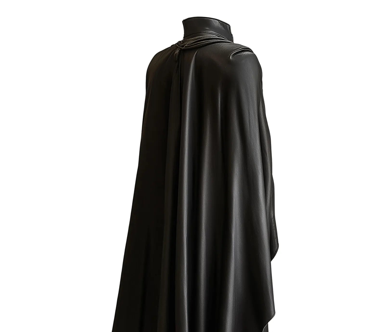 Ravenbane Warden – Handmade Pure Black Leather Medieval Cloak - Leather Renaissance Cloak With Vest For Festival - Ren Faire Fantasy Costume