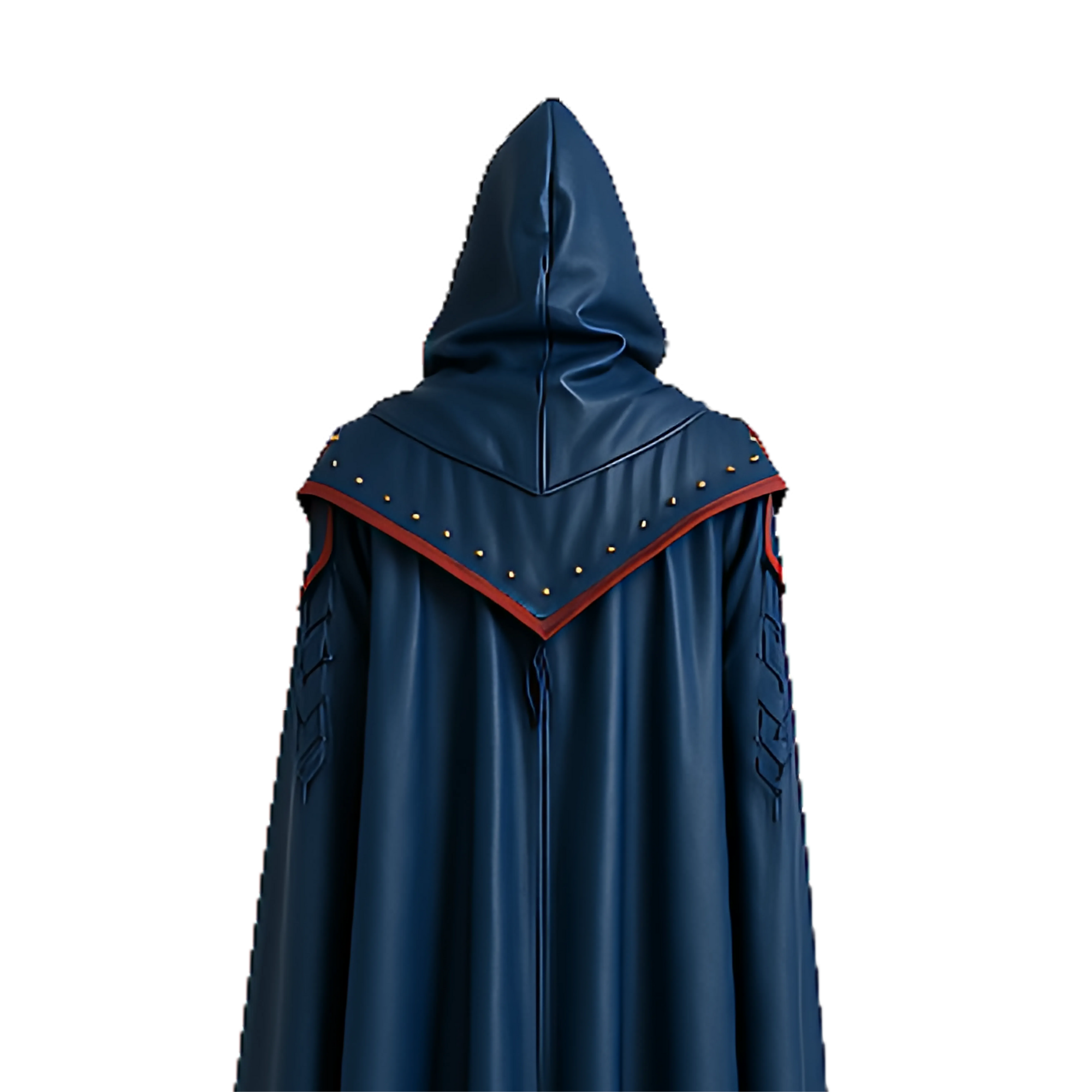 The Arcane Warden – Midnight Blue Leather Medieval Hooded Cloak and Vest, Viking Cosplay Costume, LARP Outfit, Gothic Halloween Fantasy Robe