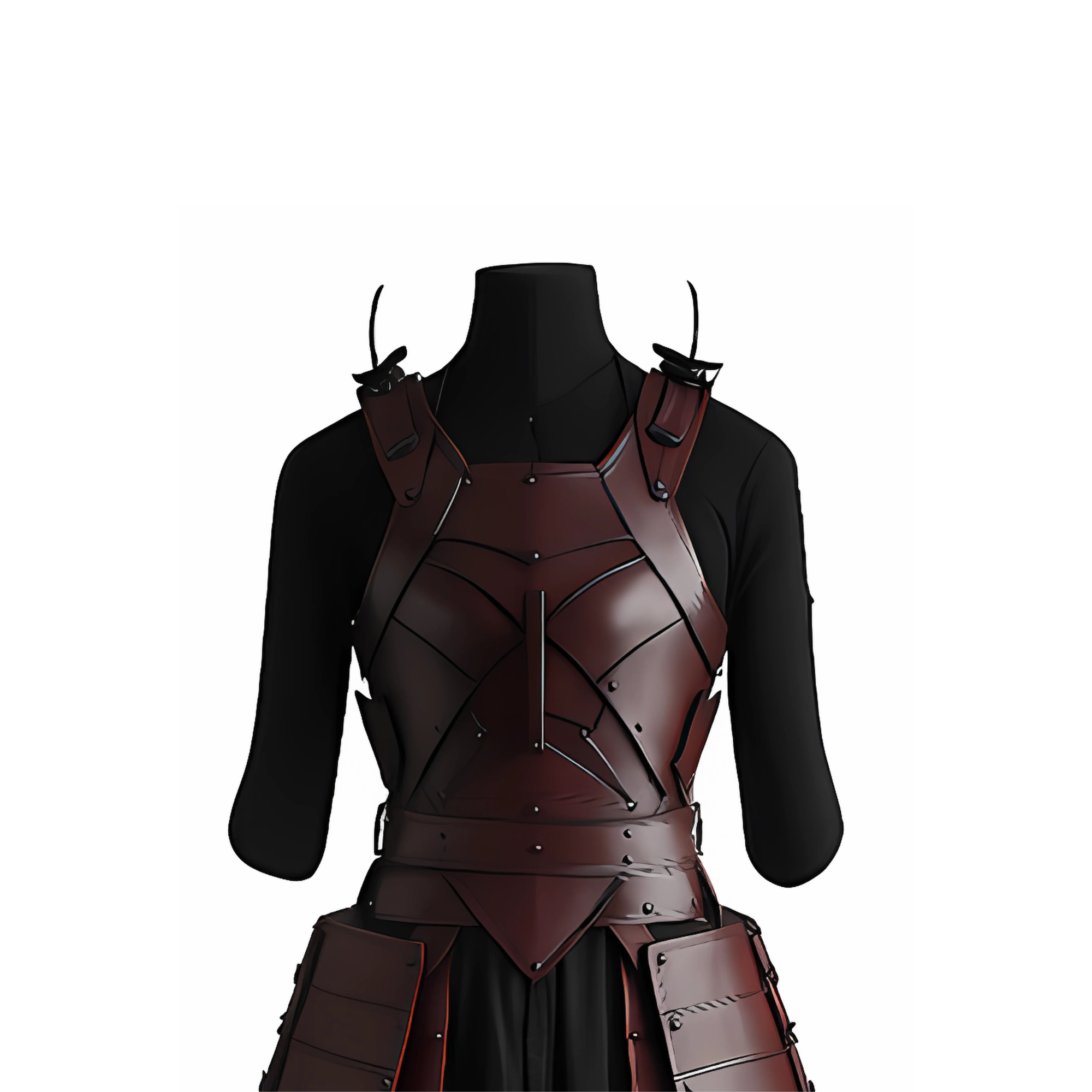 Burgundy Leather Samurai Armor Vest: Handmade Ronin Cosplay Costume