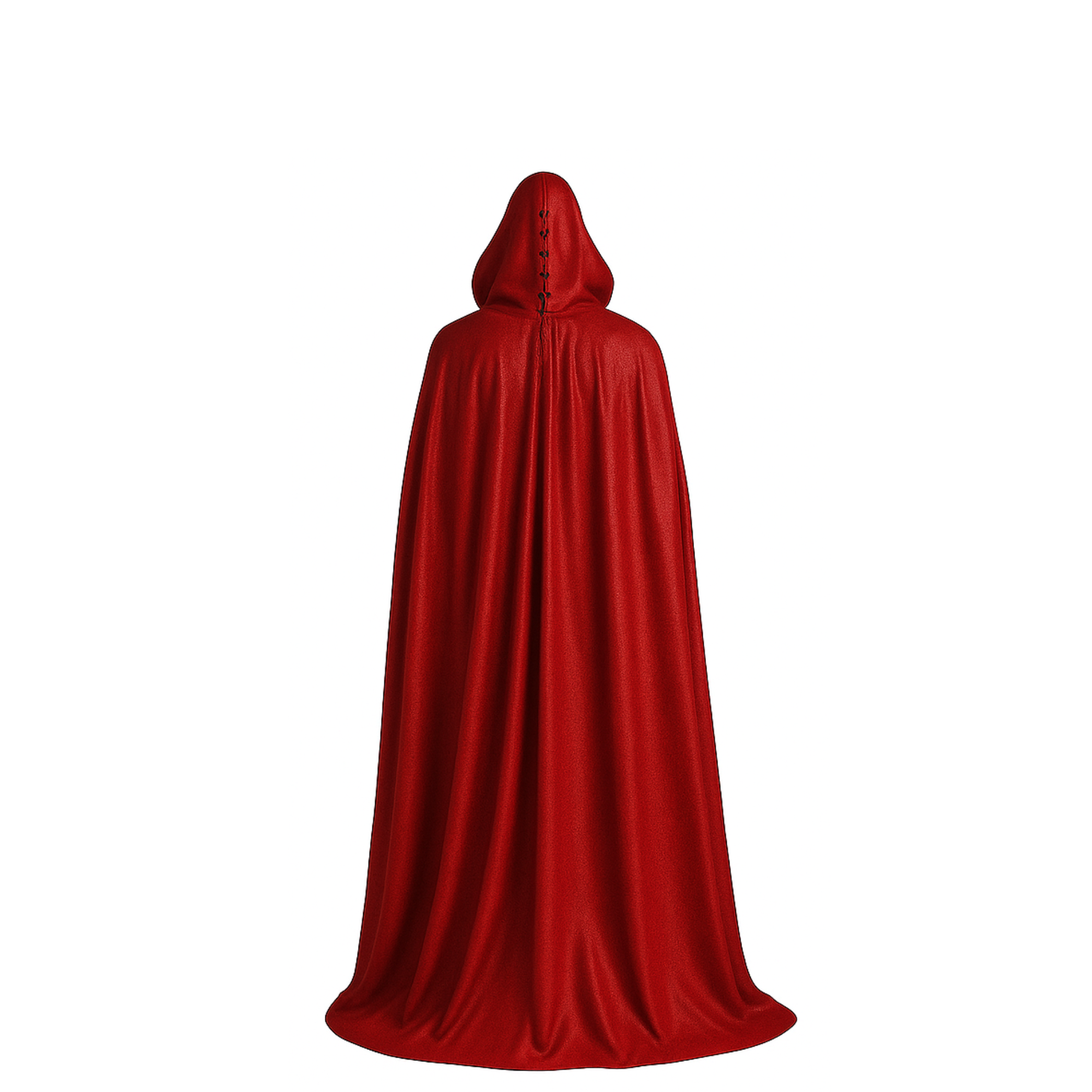 Vermilion Dreadlord – Leather Red Hooded Cloak with Vest, Gothic Vampire Costume for LARP, Cosplay, Renaissance, Halloween