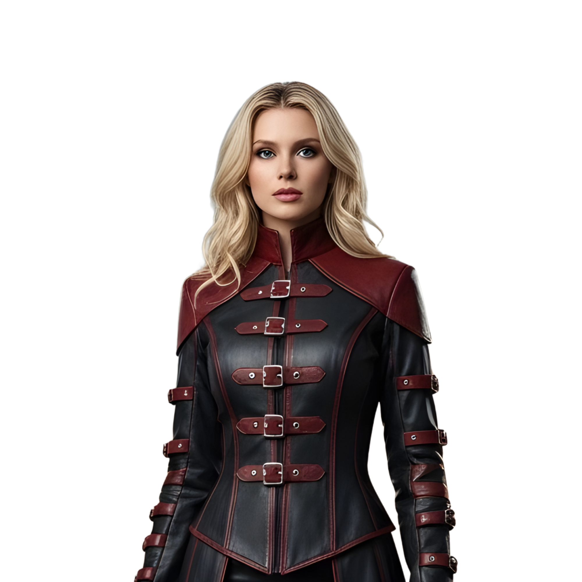 Women’s Black Leather Corset Gown – Medieval Sorceress Gothic Trench Coat for Renaissance, LARP, Cosplay & Halloween