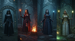 Modern Witch Costume Ideas with Leather Accessories