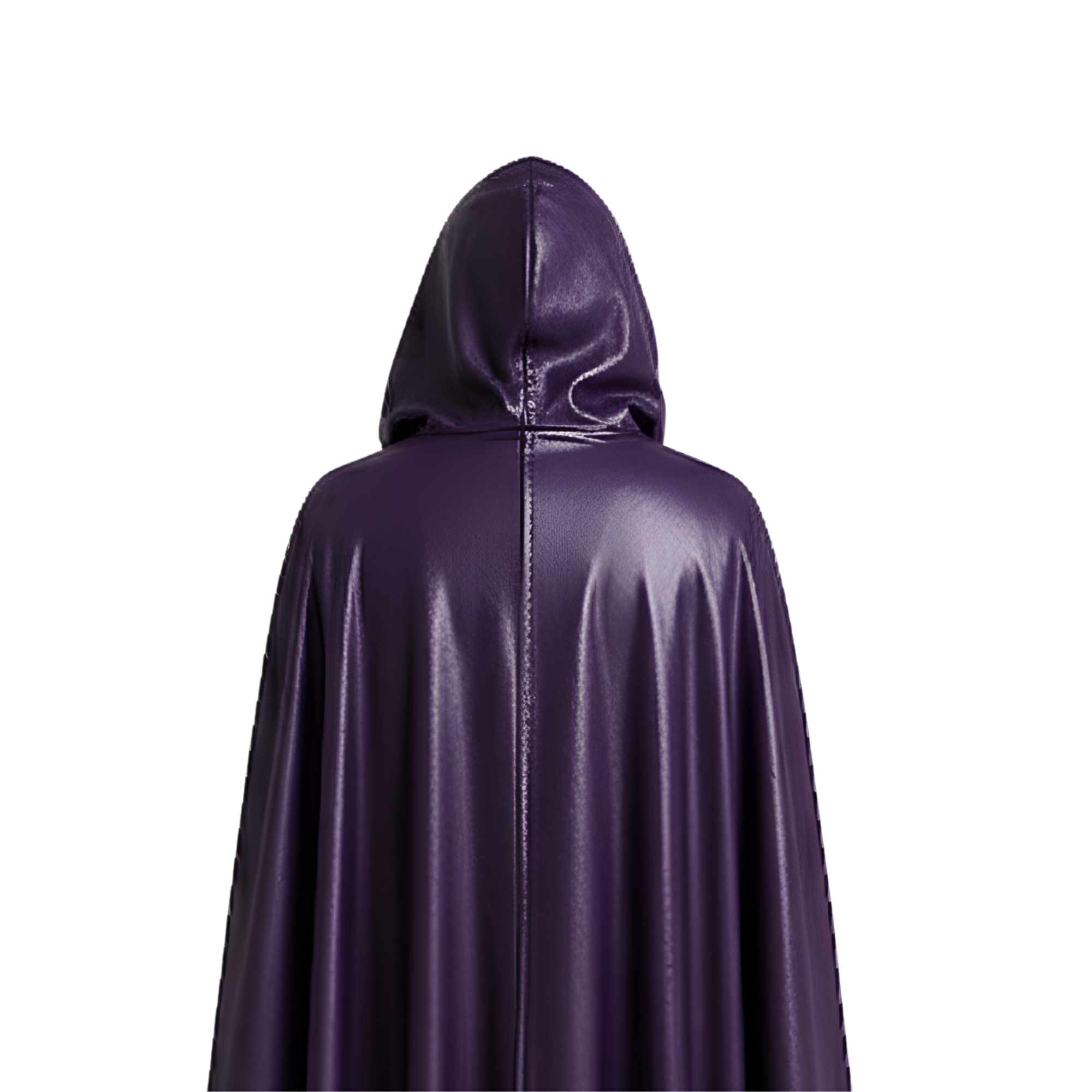 Handmade Purple Leather Hooded Cloak with Vest - LARP Cosplay Costume