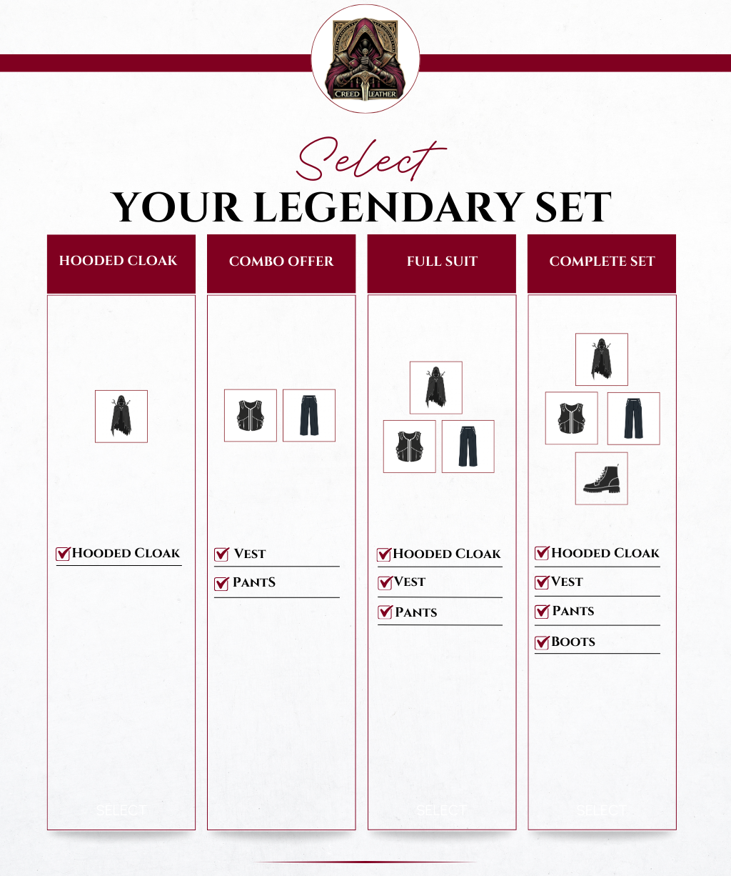 Vermilion Dreadlord – Leather Red Hooded Cloak with Vest, Gothic Vampire Costume for LARP, Cosplay, Renaissance, Halloween