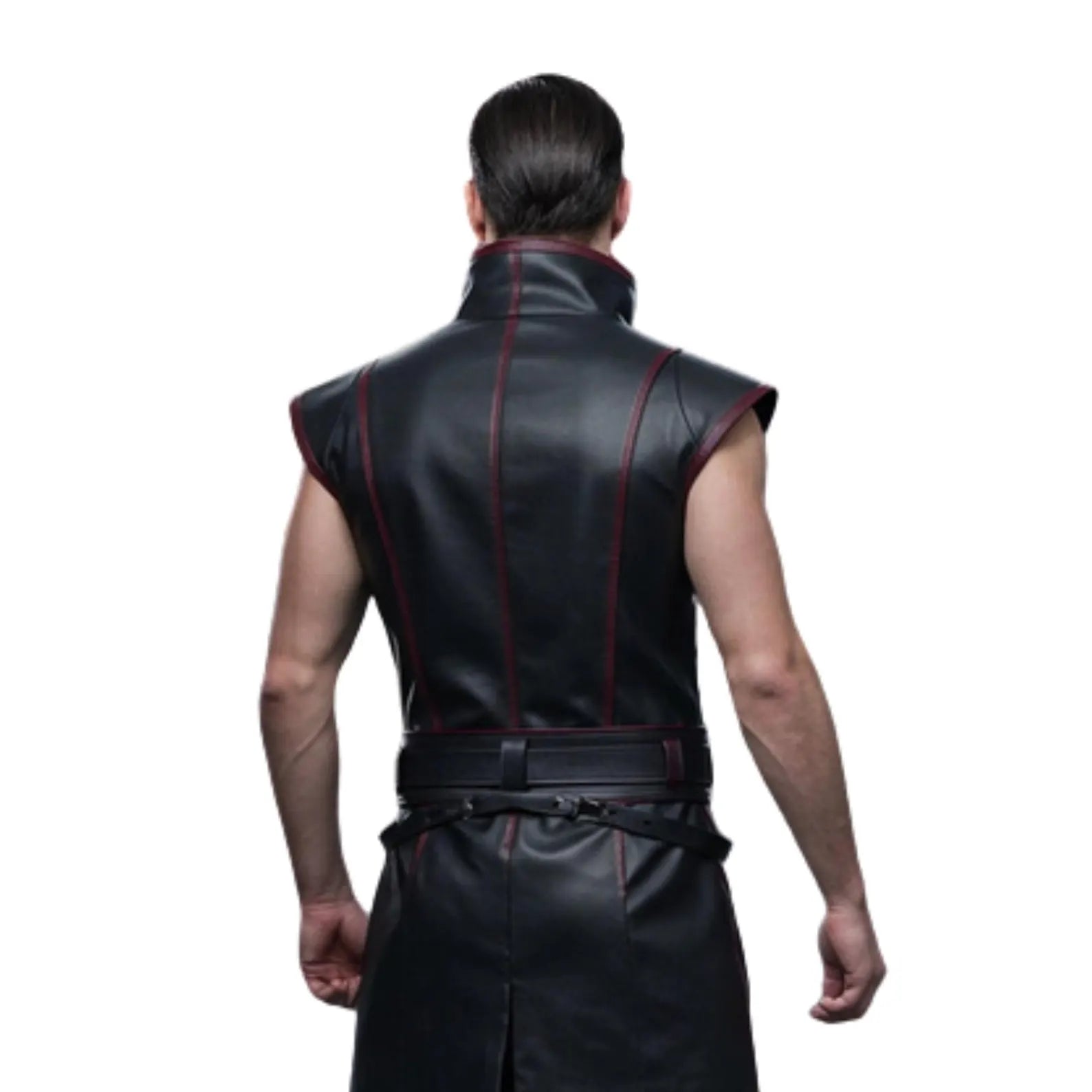 Blood Moon Sentinel – Gothic Leather Warrior Vest Costume – Dark Fantasy Halloween Outfit – Grim Enforcer Cosplay Armor
