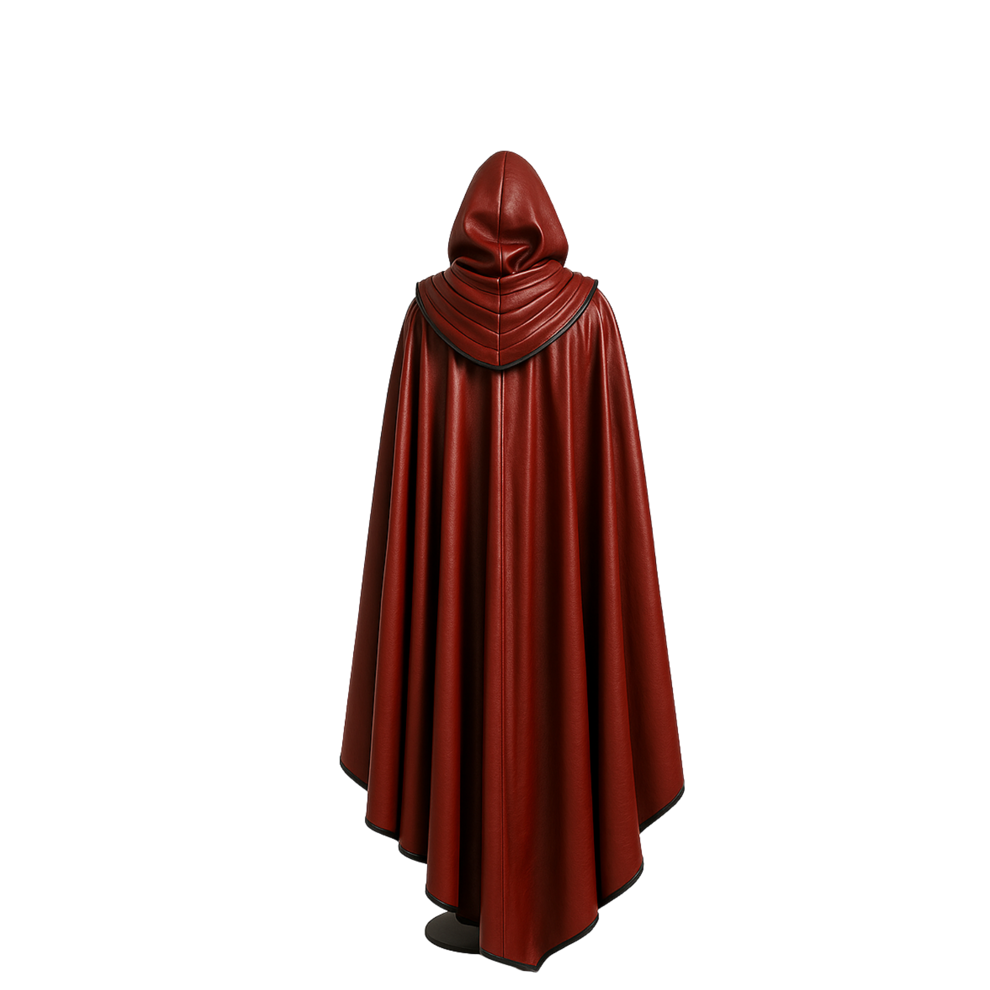 Handmade Red Leather Hooded Cloak: Gothic Vampire Costume - LARP Cosplay