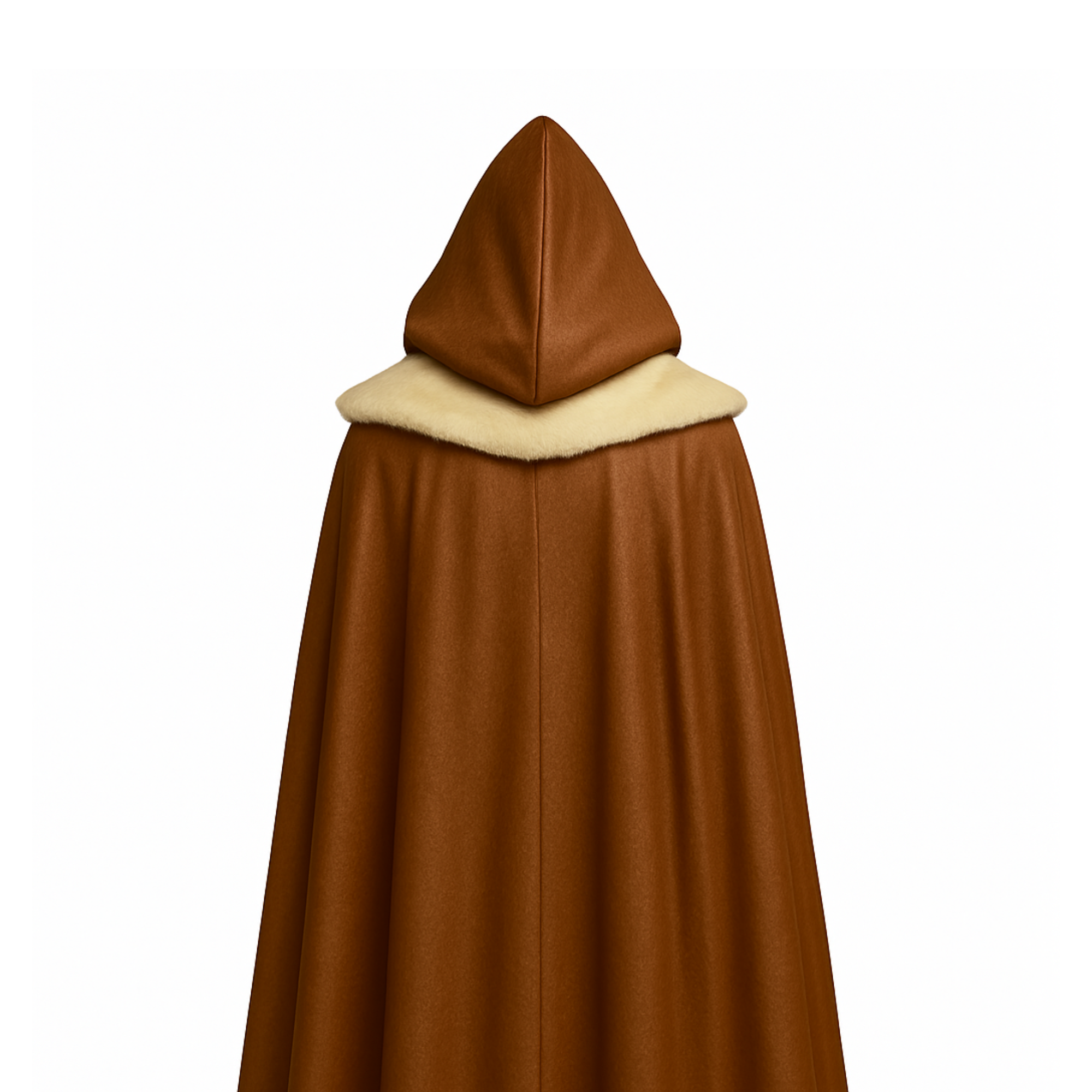 Frostland Tracker Fur Cloak Costume Set - Brown Medieval Hooded Cloak - Leather Medieval Cloak with Vest For Cosplay - LARP & Cosplay Outfit