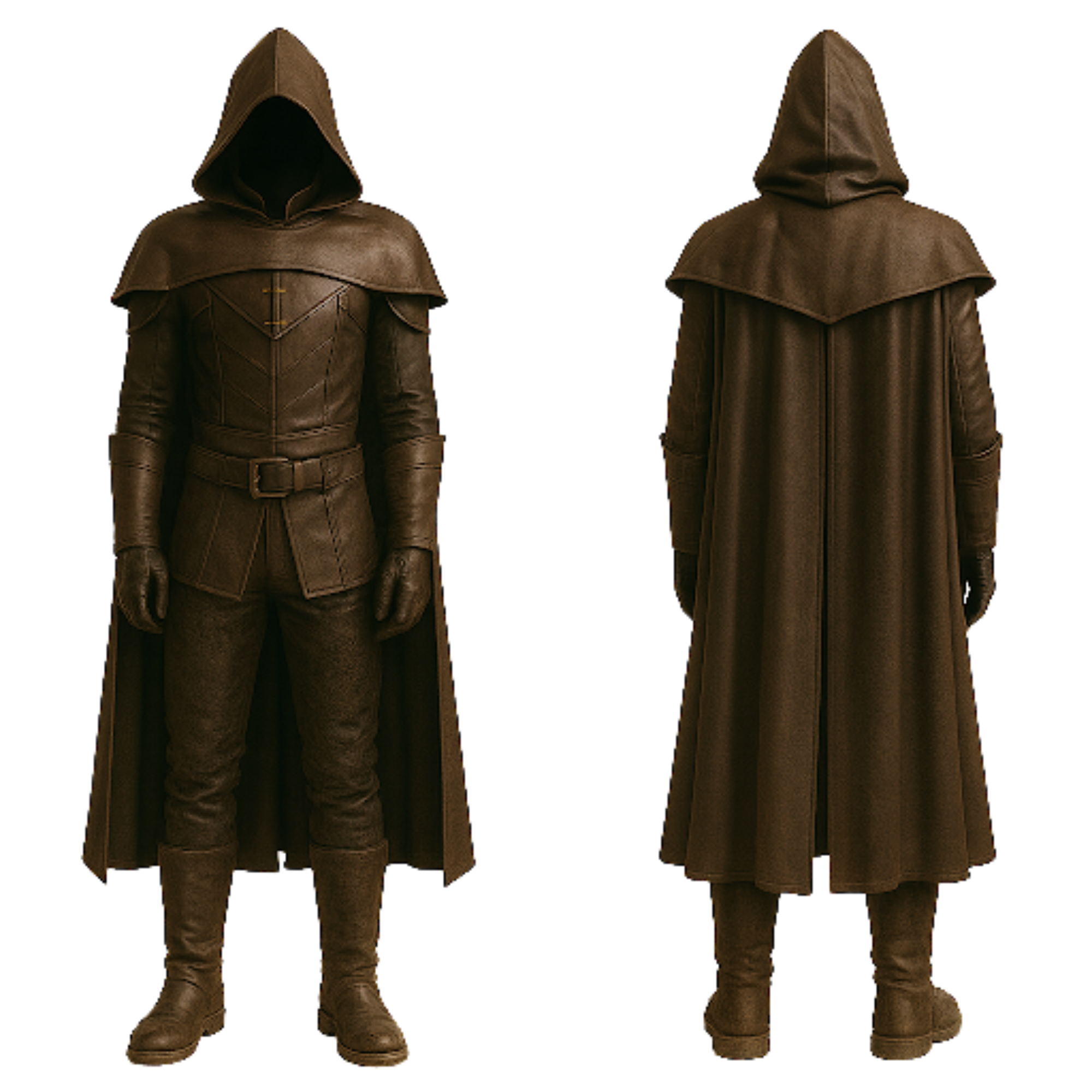 Handmade Leather Assassin Costume: Hooded Cloak, LARP Renaissance Faire