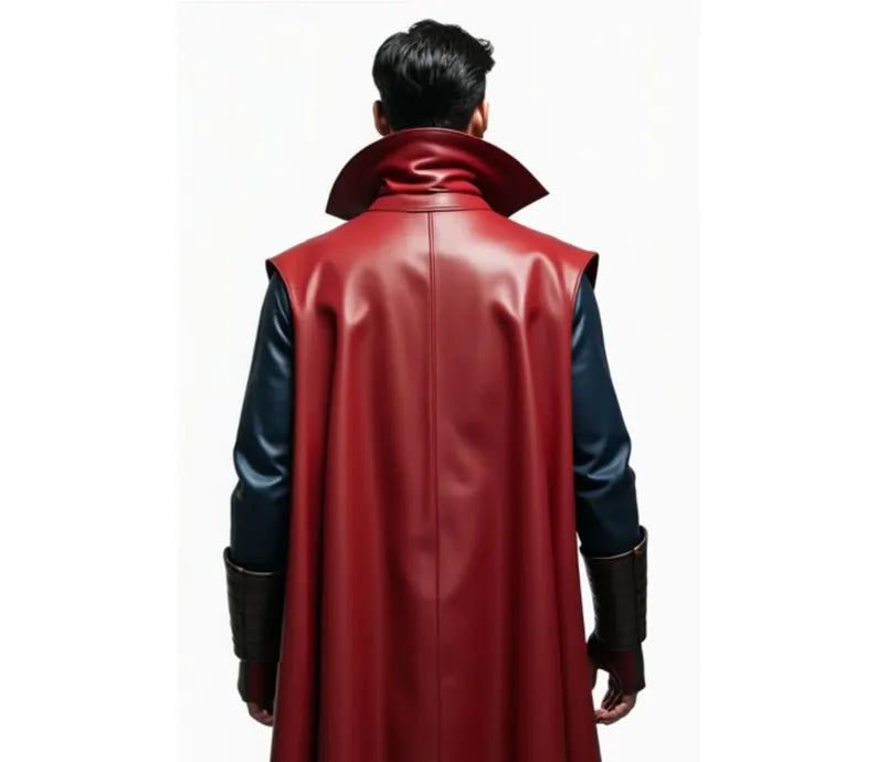 The Chrono Sage - Handmade Pure Leather Dr Strange Costume - Leather Superhero Cloak With Vest - Leather Costume For Festival - Halloween Costume