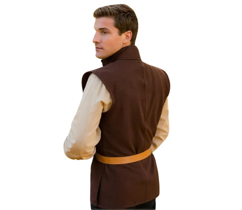 The Rogue Captain - Handmade Brown Suede Leather Jerkin - Pure Leather Medieval Renaissance Jacket - Dungeons And Dragons Cosplay Costume