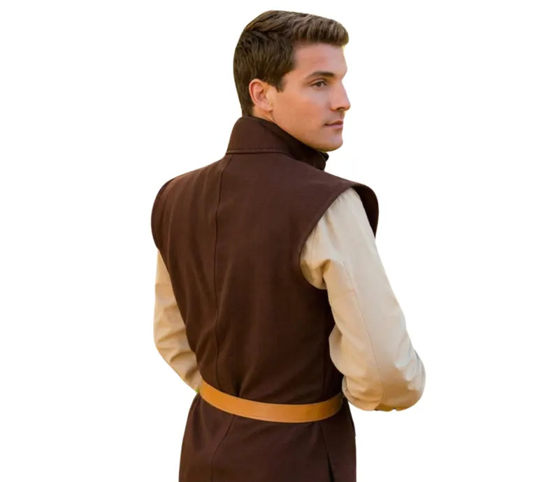 The Rogue Captain - Handmade Brown Suede Leather Jerkin - Pure Leather Medieval Renaissance Jacket - Dungeons And Dragons Cosplay Costume