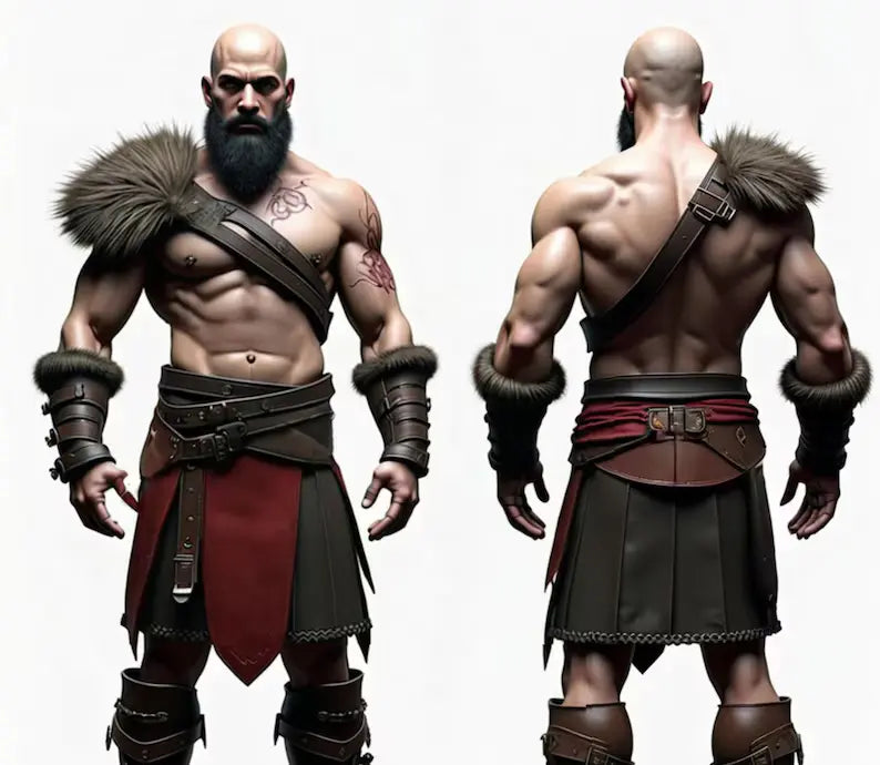 The Immortal Warlord - Kratos costume (God of War); cosplay leather armor for LARP and medieval events, Kratos God of War cosplay