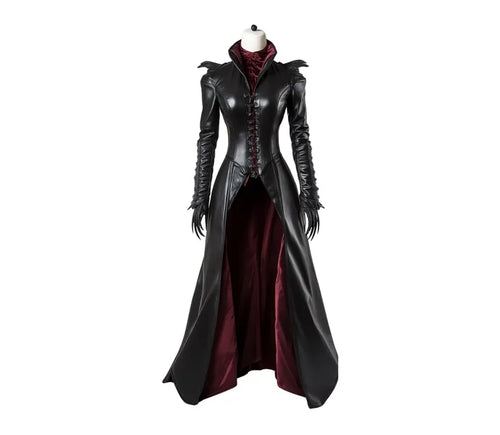  Fantasy Leather Bodice Long Coat - Evil Queen Cosplay