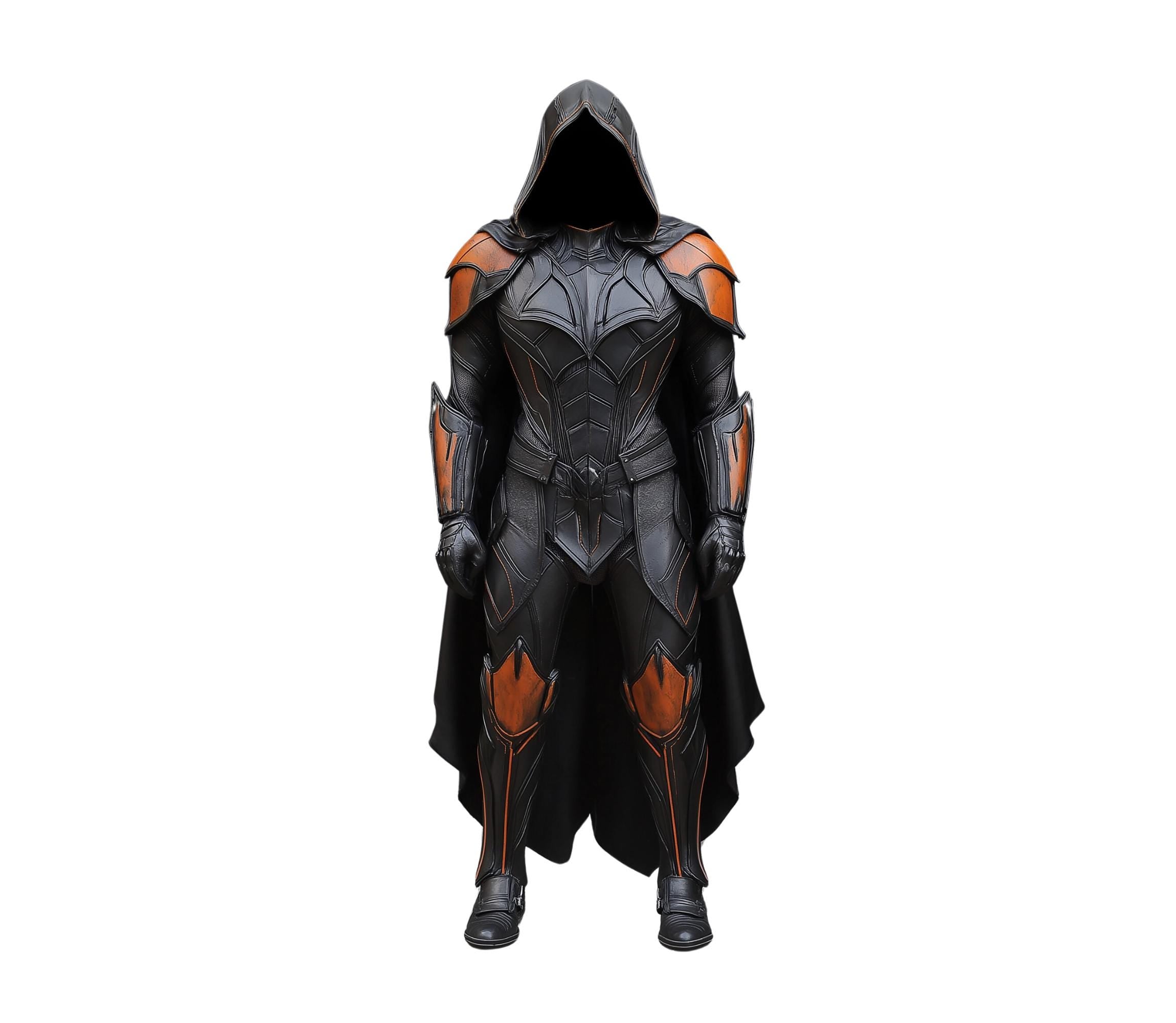 leather armor and cloak with hood for larp and cosplay - fantasy cloak costume - creed leather