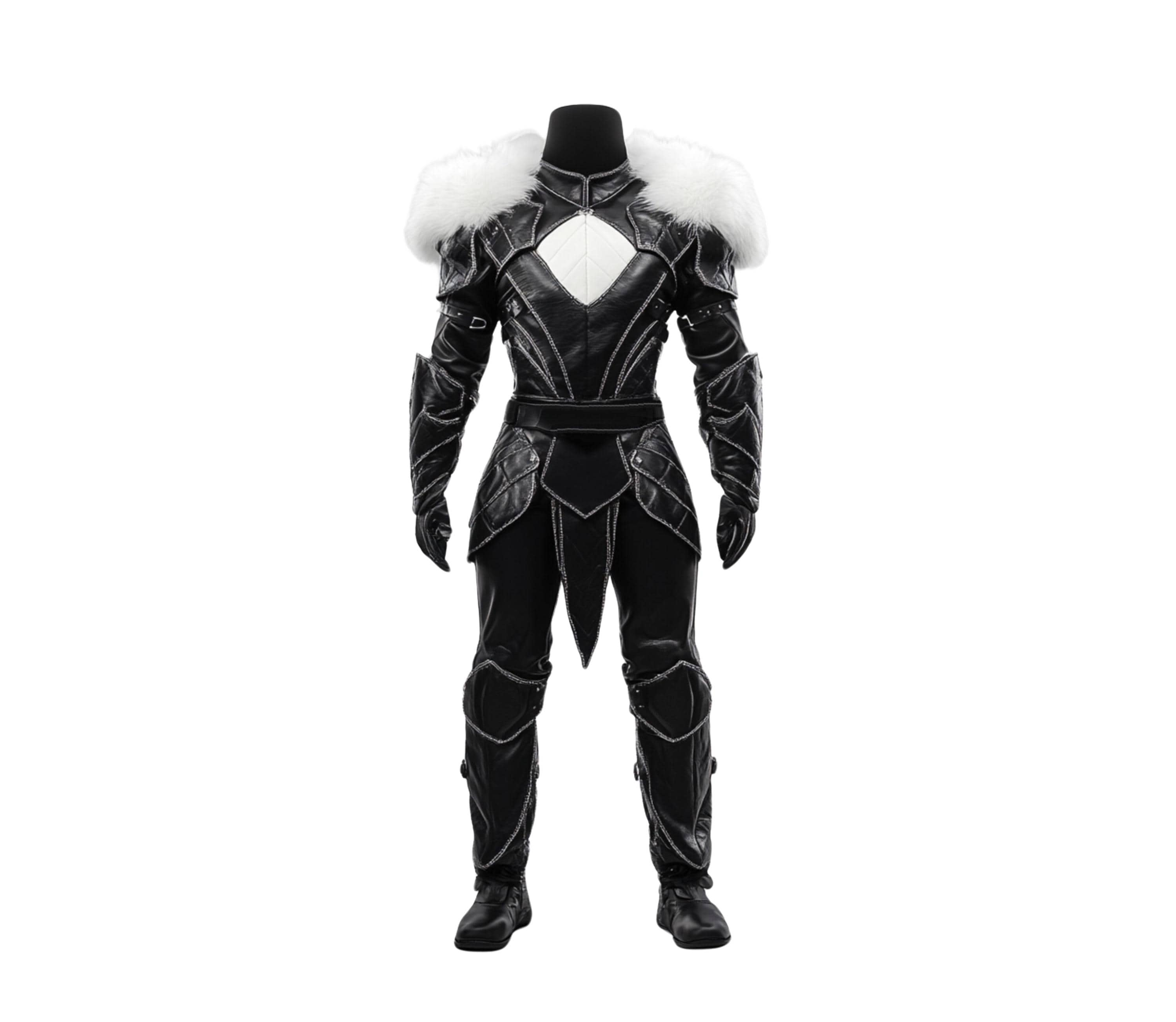 black leather armor cosplay costume for larp, cosplay, dungeons and dragons as knight armor or viking armor - Creed Leather