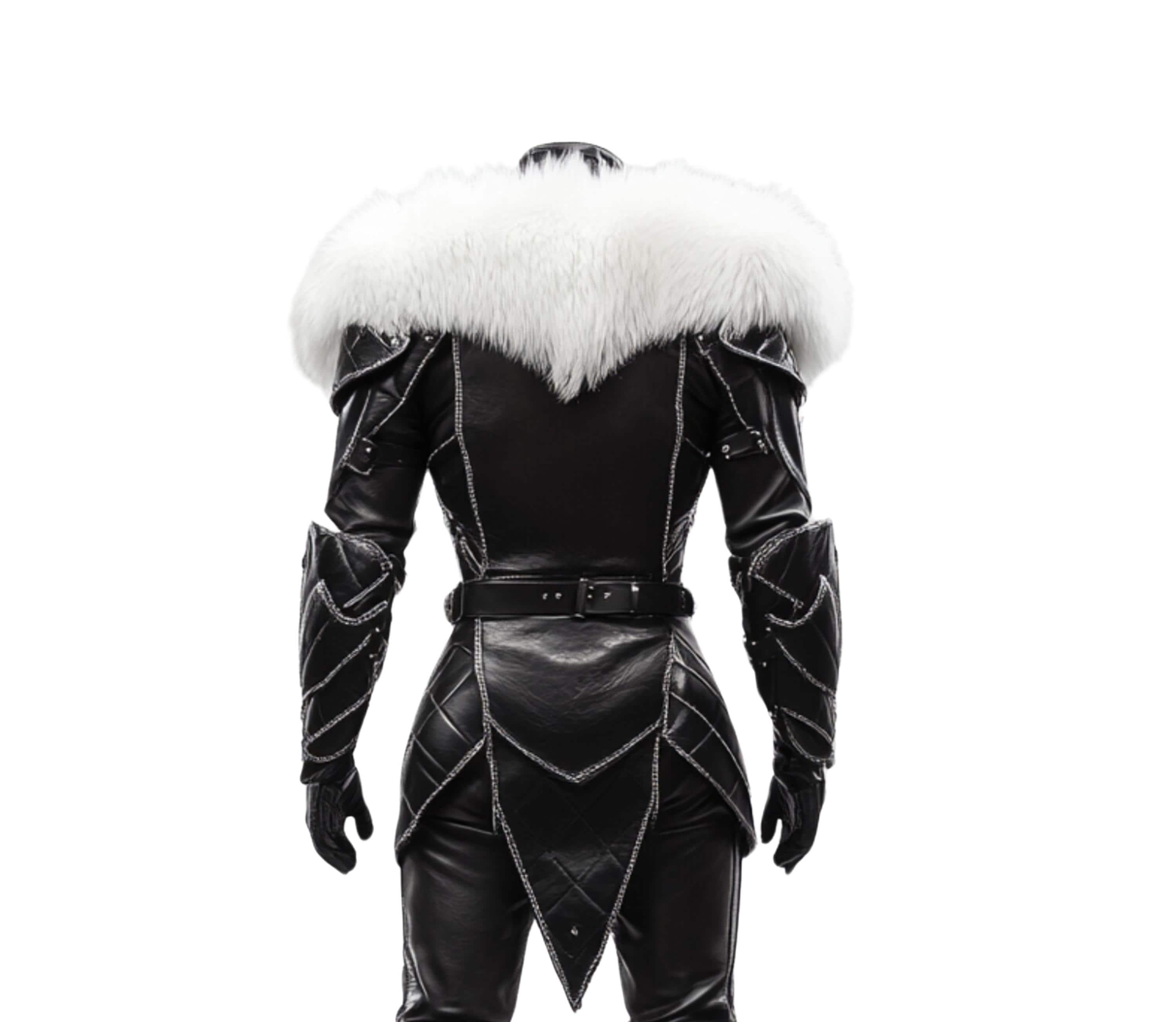 Stormfury Titan - Handmade Leather Fantasy Knight Armor With Fur - Medieval leather Viking armor for LARP & Cosplay Costume