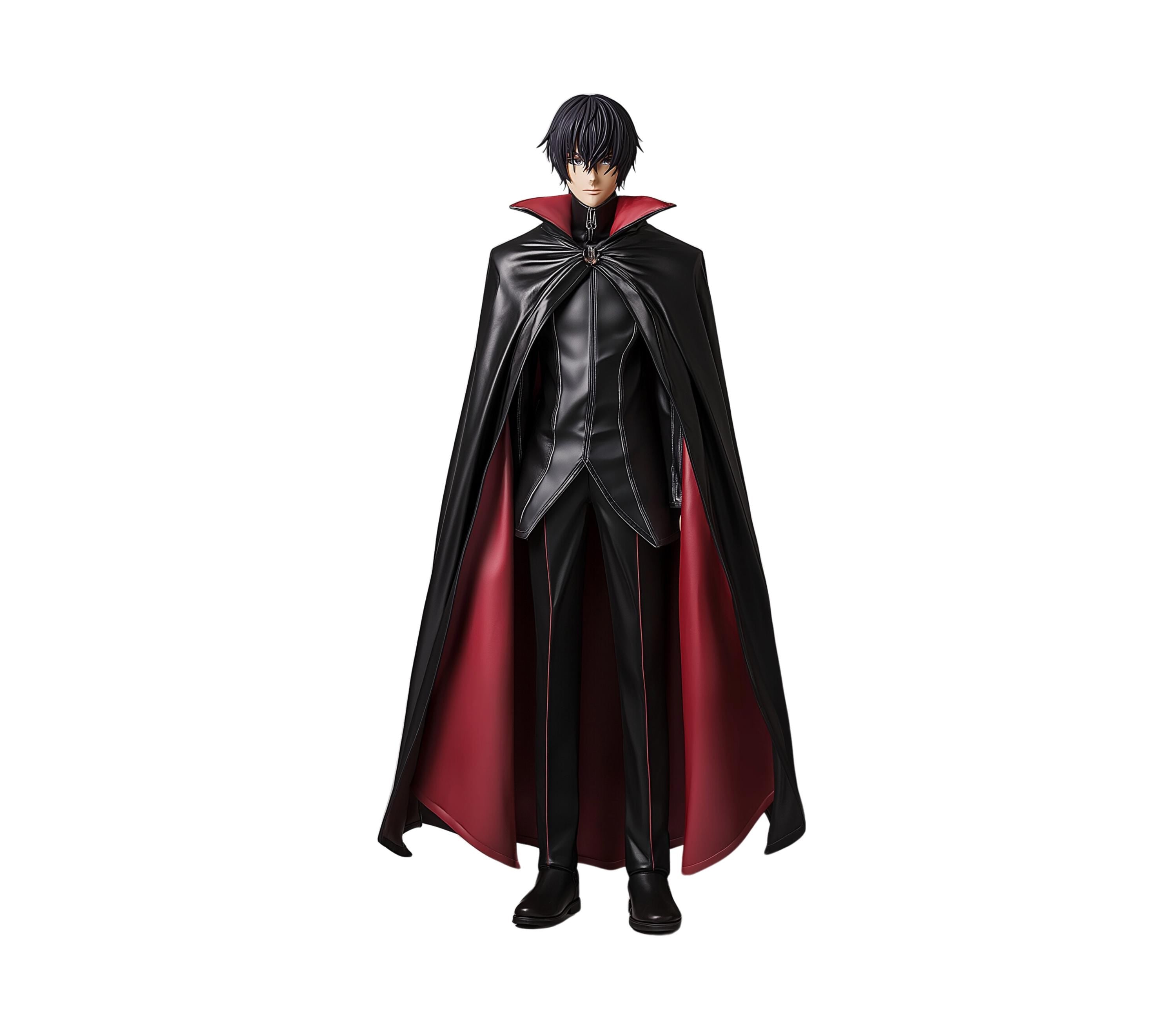 lelouch lamperouge cosplay​ - lelouch cosplay​ - code geass cosplay lelouch​ - lelouch vi britannia cosplay - lelouch costume - red and black leather cosplay costume with cloak and vest - Creed Leather