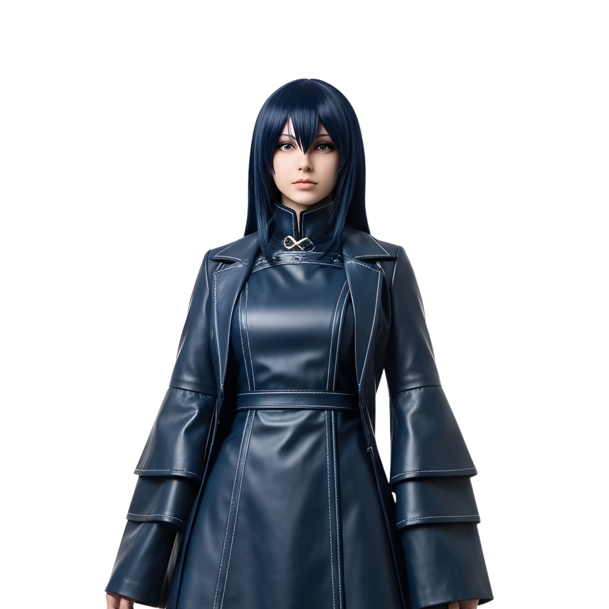 Nightbound Enchantress – Leather Trench Coat with Matching Tunic – Anime Inspired Dark Fantasy Outfit for LARP, Cosplay & Ren Faire