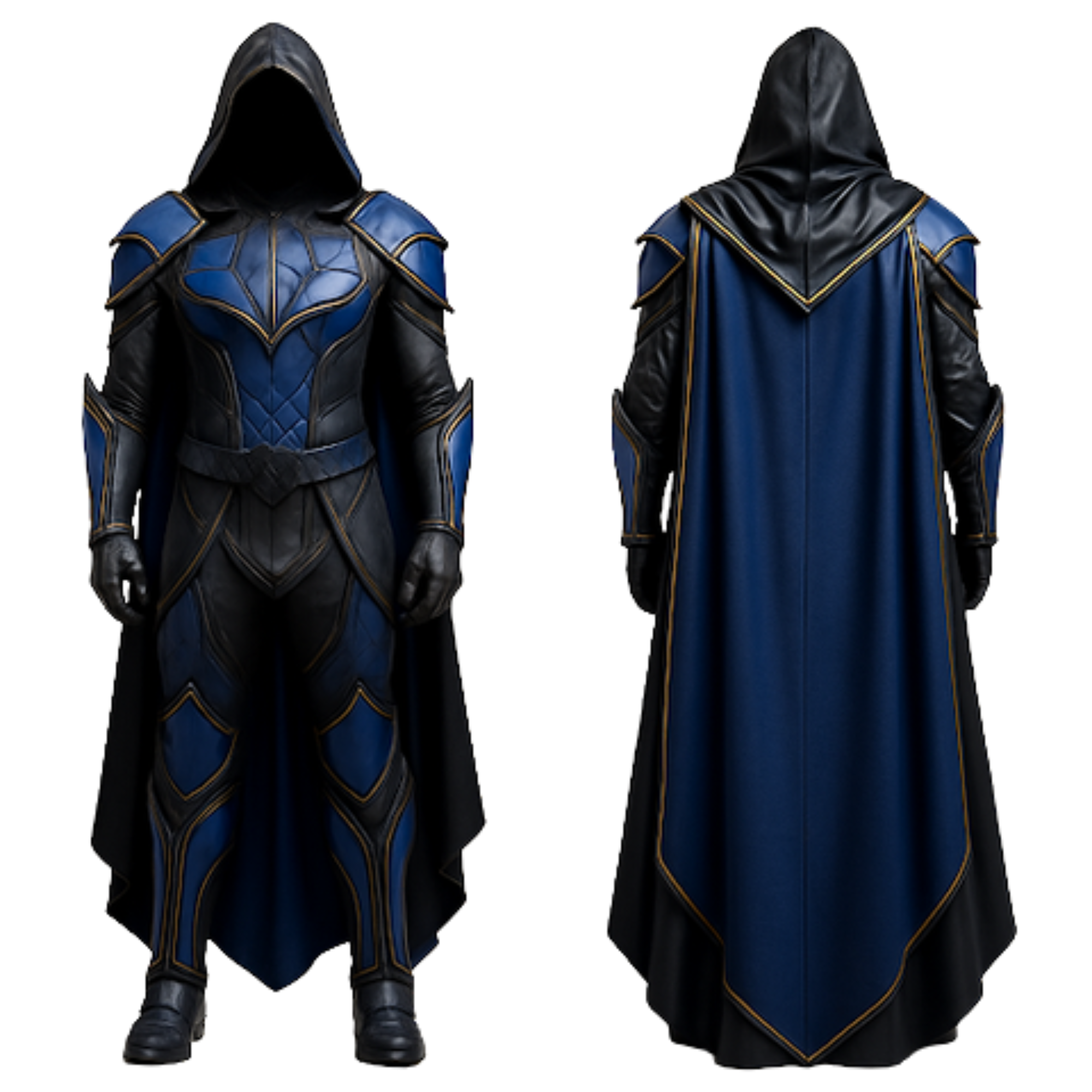 Handmade Black Leather Medieval Cloak Armor Set: Gothic Knight LARP Cosplay