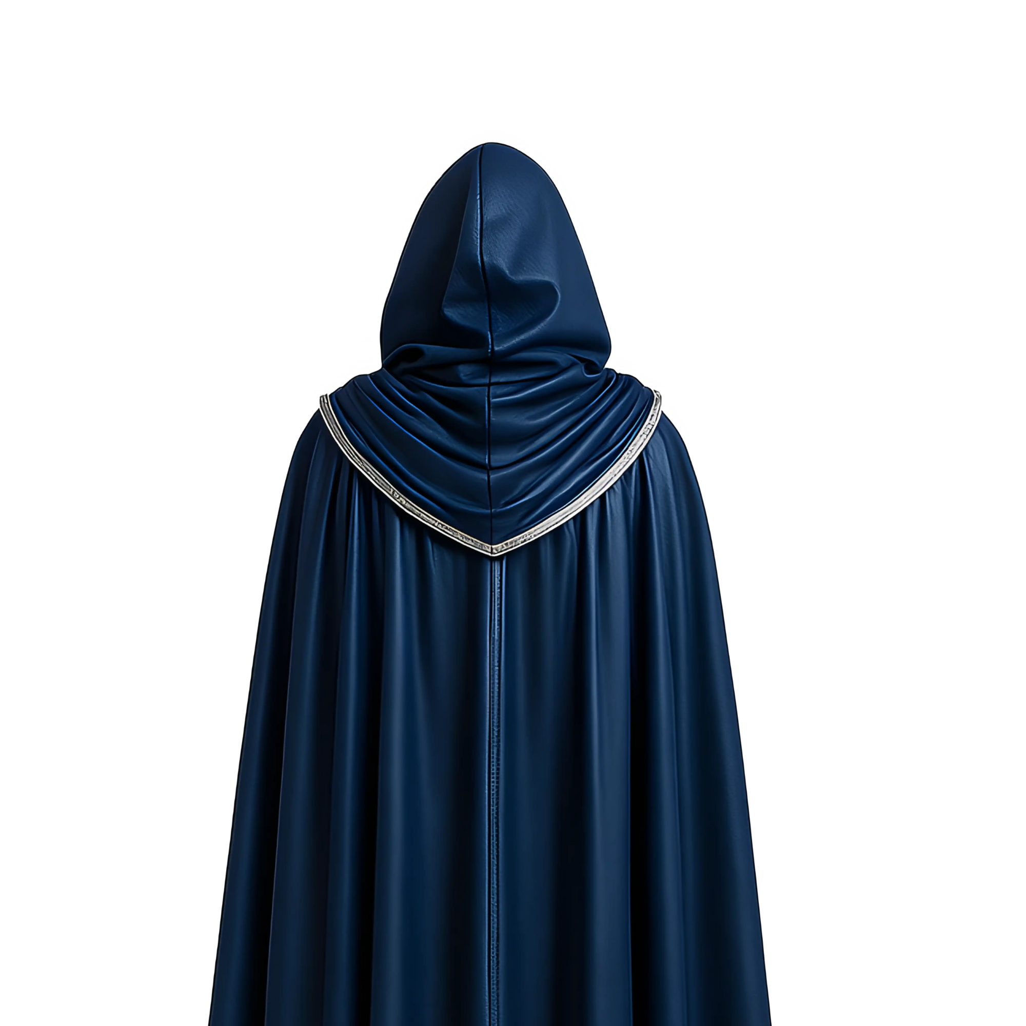 Handmade Blue Leather Hooded Cloak & Vest: Medieval LARP Costume