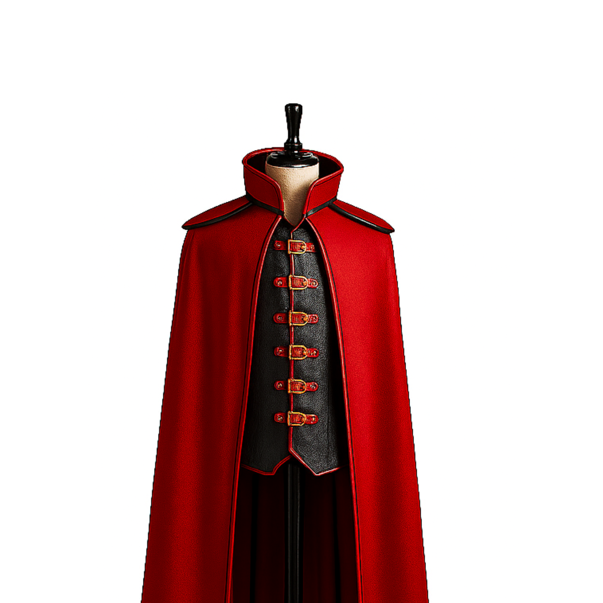 Handmade Leather Vampire Cloak with Vest: Gothic Cosplay Outfit