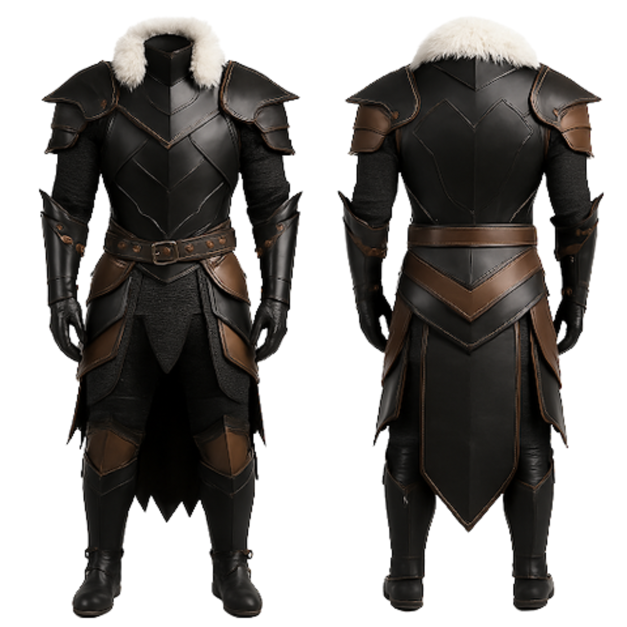 Handmade Black Leather Viking Armor Set: LARP Cosplay Costume
