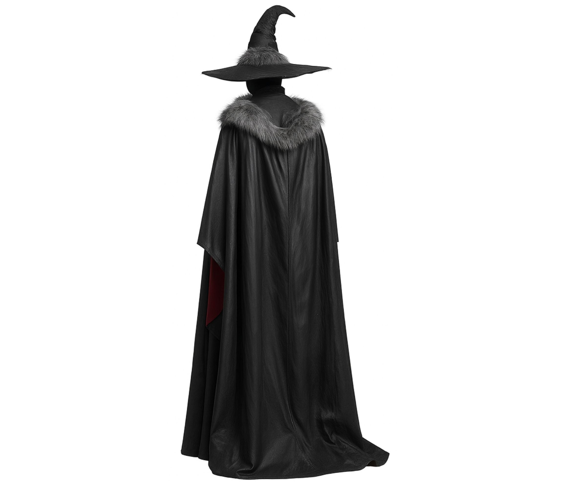 Gothic Eclipse Witch Costume – Black Cloak, Corset Dress & Hat
