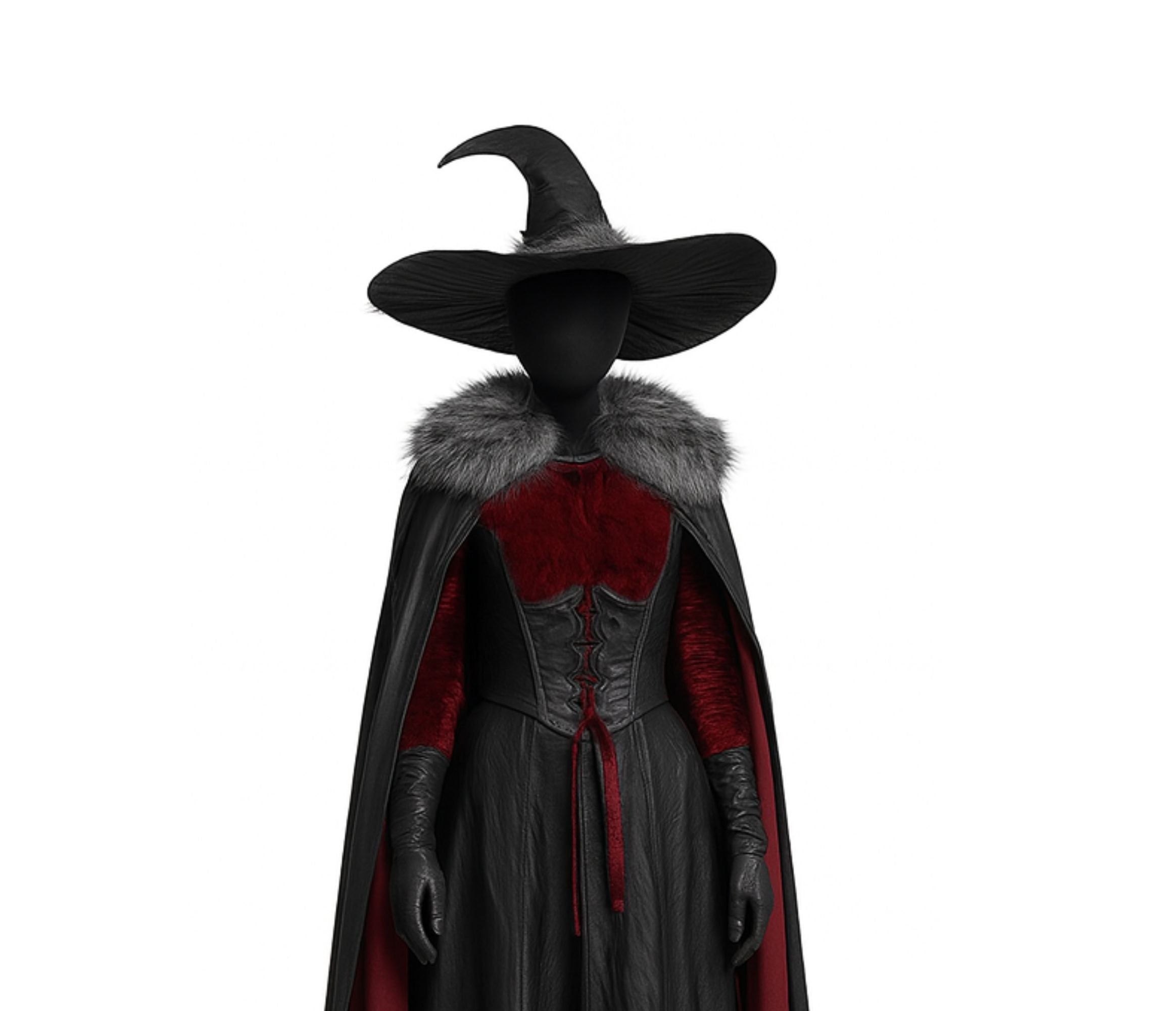 Gothic Eclipse Witch Costume – Black Cloak, Corset Dress & Hat