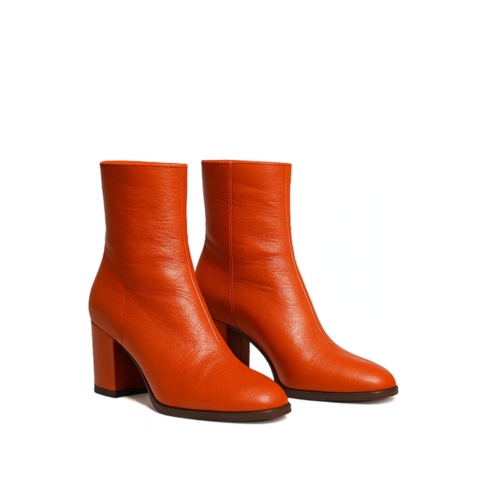 The Emberflame Witch - Orange Leather Cloak with Hat - Gothic Witch Costume - Halloween Fantasy Witch Outfit for Cosplay, Renaissance Faire