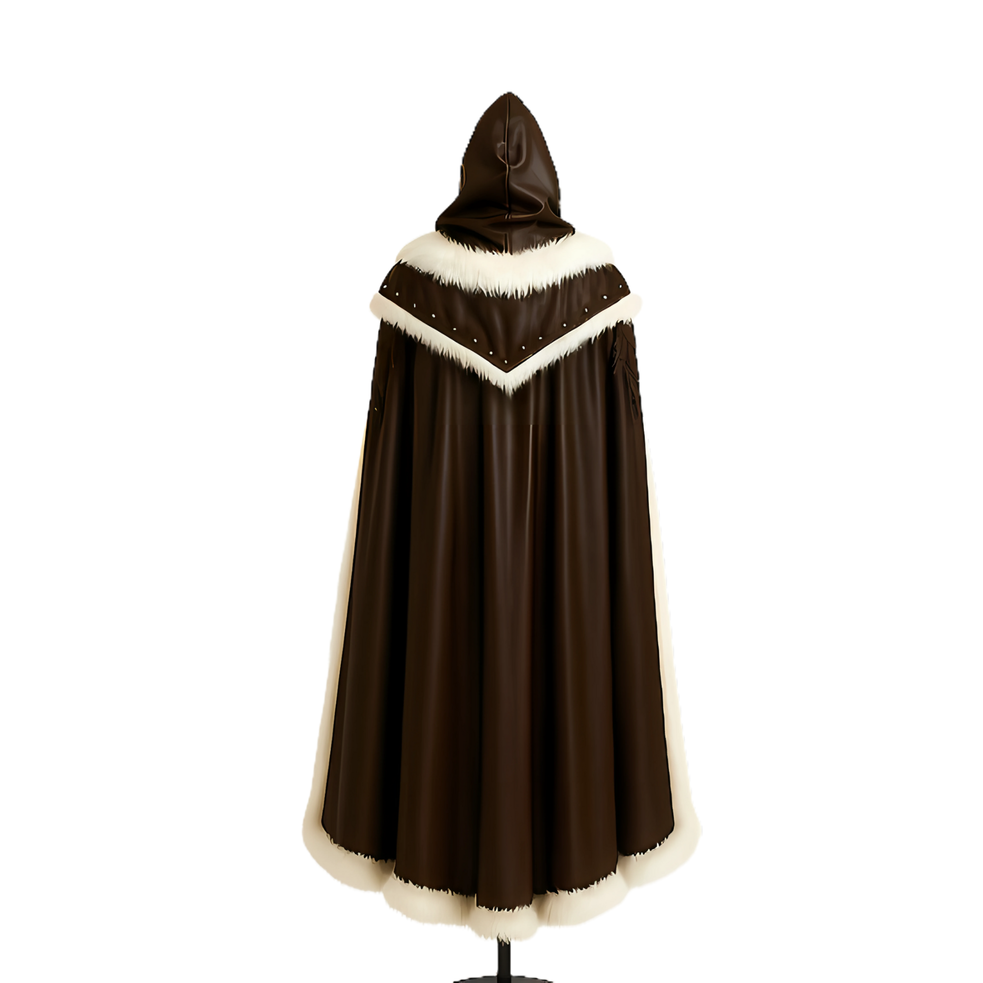 Frostborne Warden Cloak & Vest: Cowhide Leather, Fur Trim, Viking LARP Costume