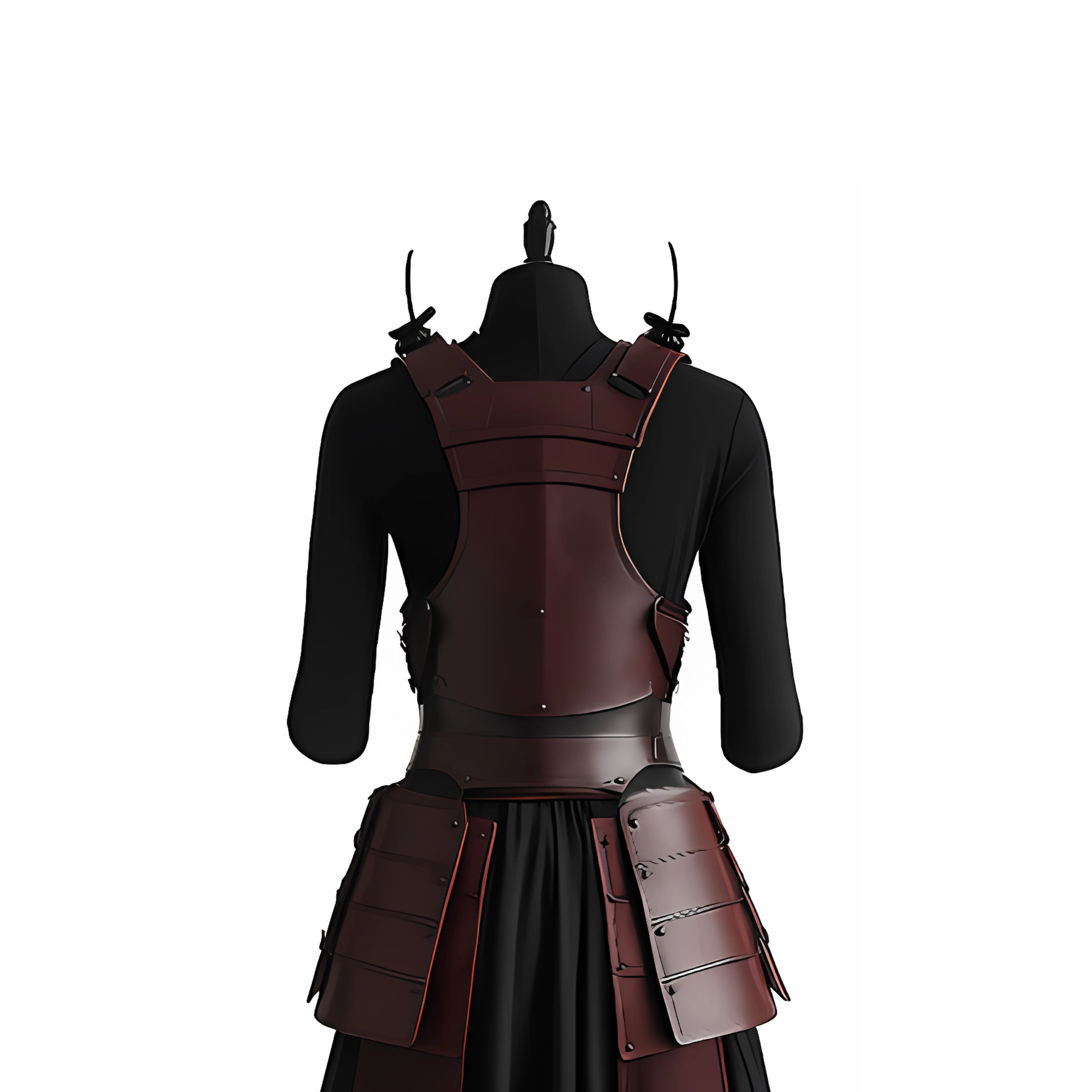 Burgundy Leather Samurai Armor Vest: Handmade Ronin Cosplay Costume