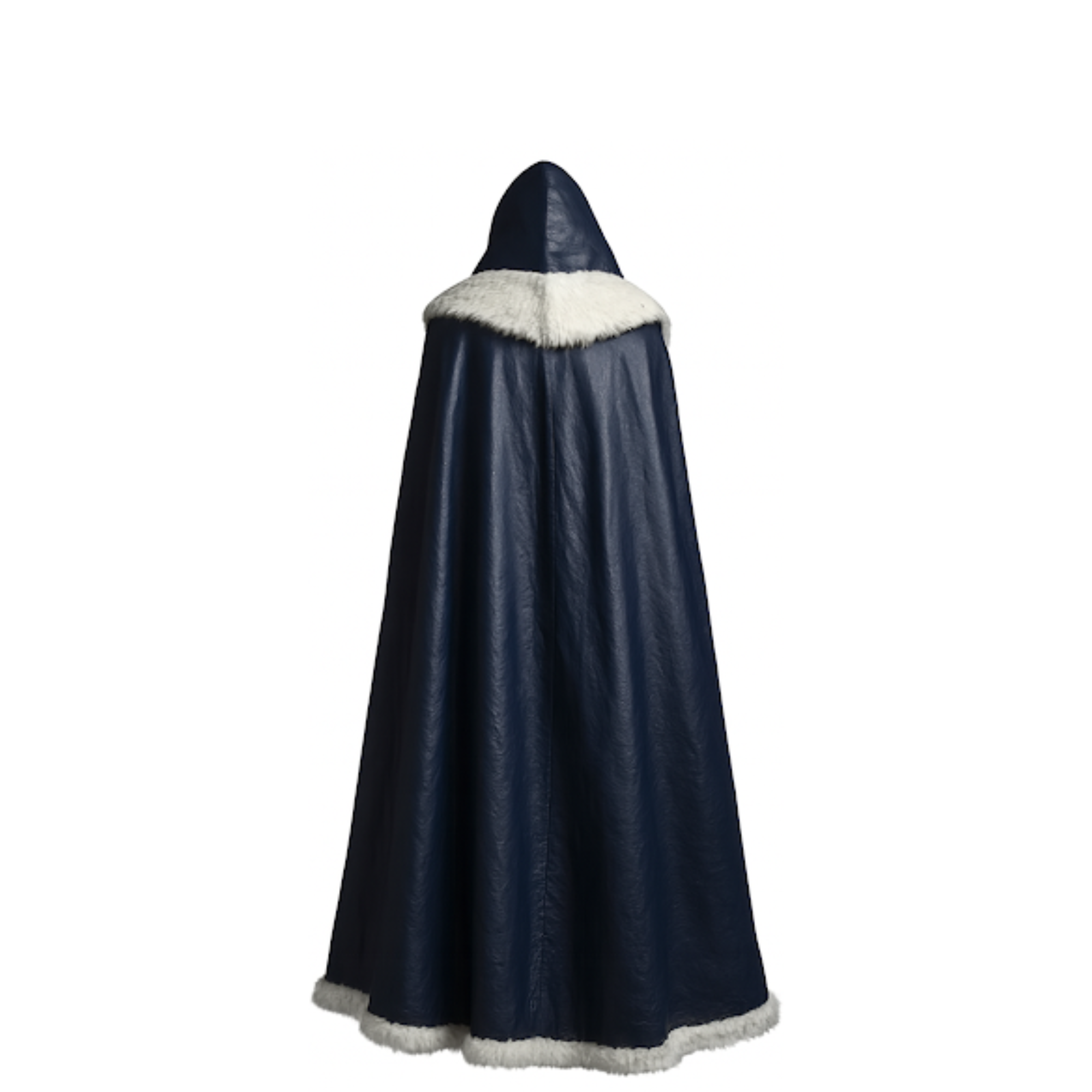 The Northern Frost Walker - Viking Winter Fur Cloak Costume - Blue Hooded Medieval Ranger LARP & Fantasy Cosplay, Halloween Outfit