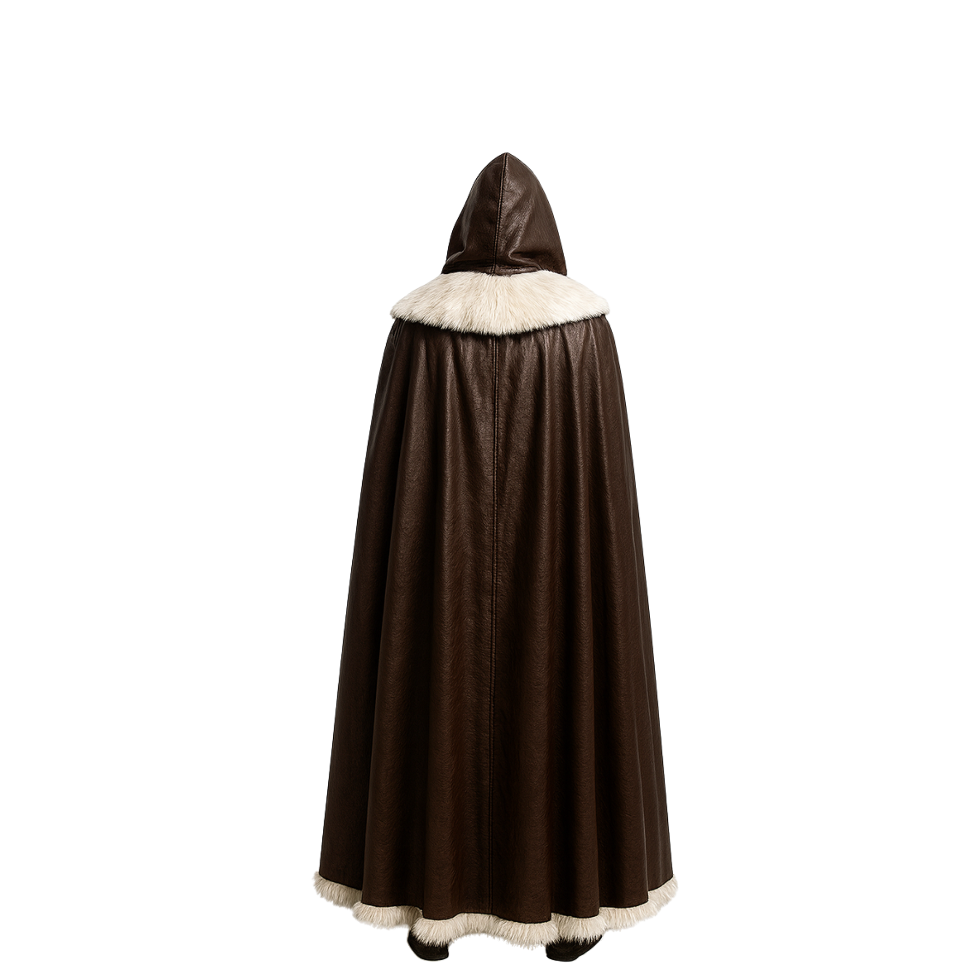 The Winter Forager – Brown Viking Cloak with Fur - Medieval Ranger Costume, Hooded Cape, Fantasy LARP & Cosplay Outfit, Renaissance Faire