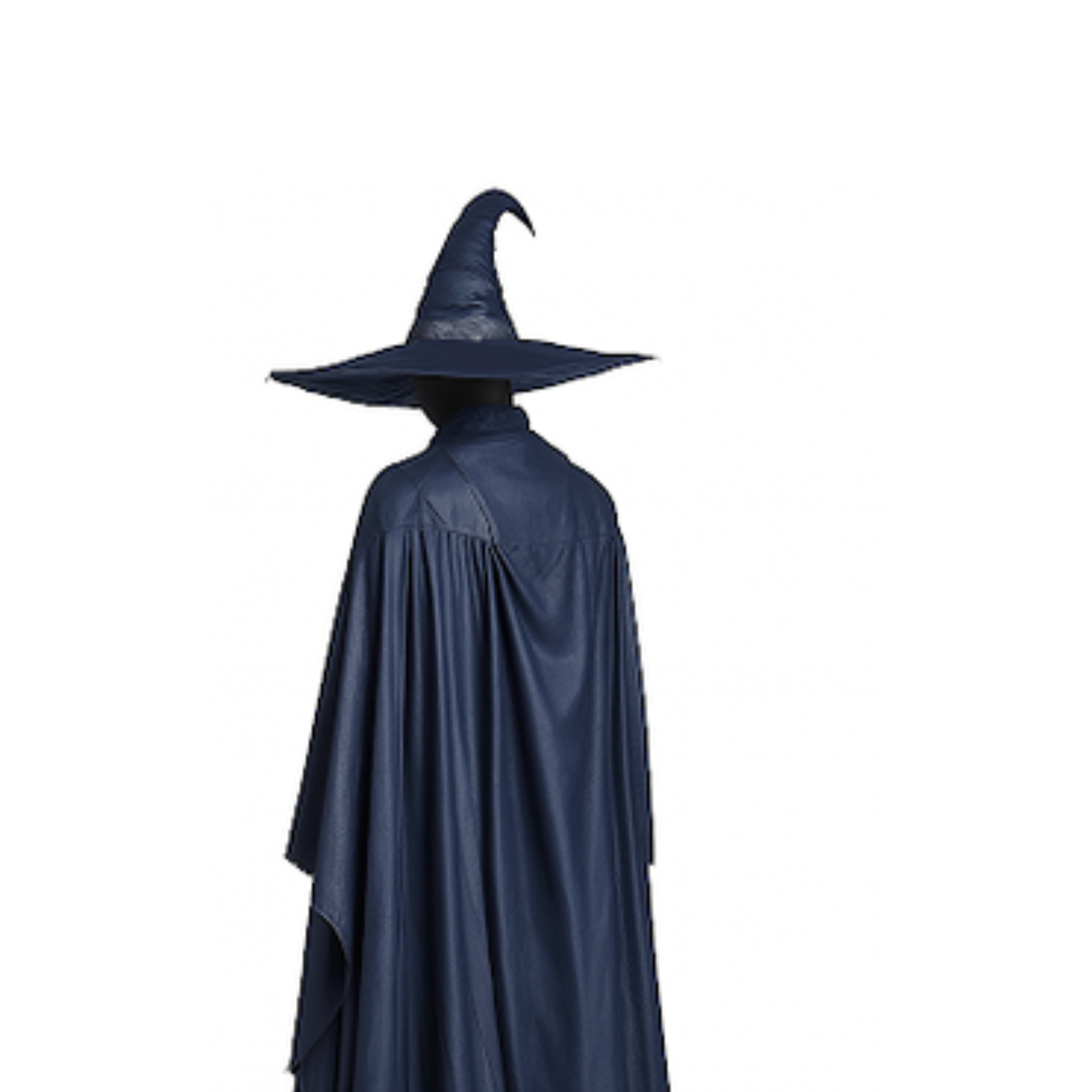 The Twilight Sorceress - Dark Blue Leather Witch Costume - Fantasy Cloak with Hat - Renaissance Faire Outfit, Halloween Enchantress Full Set