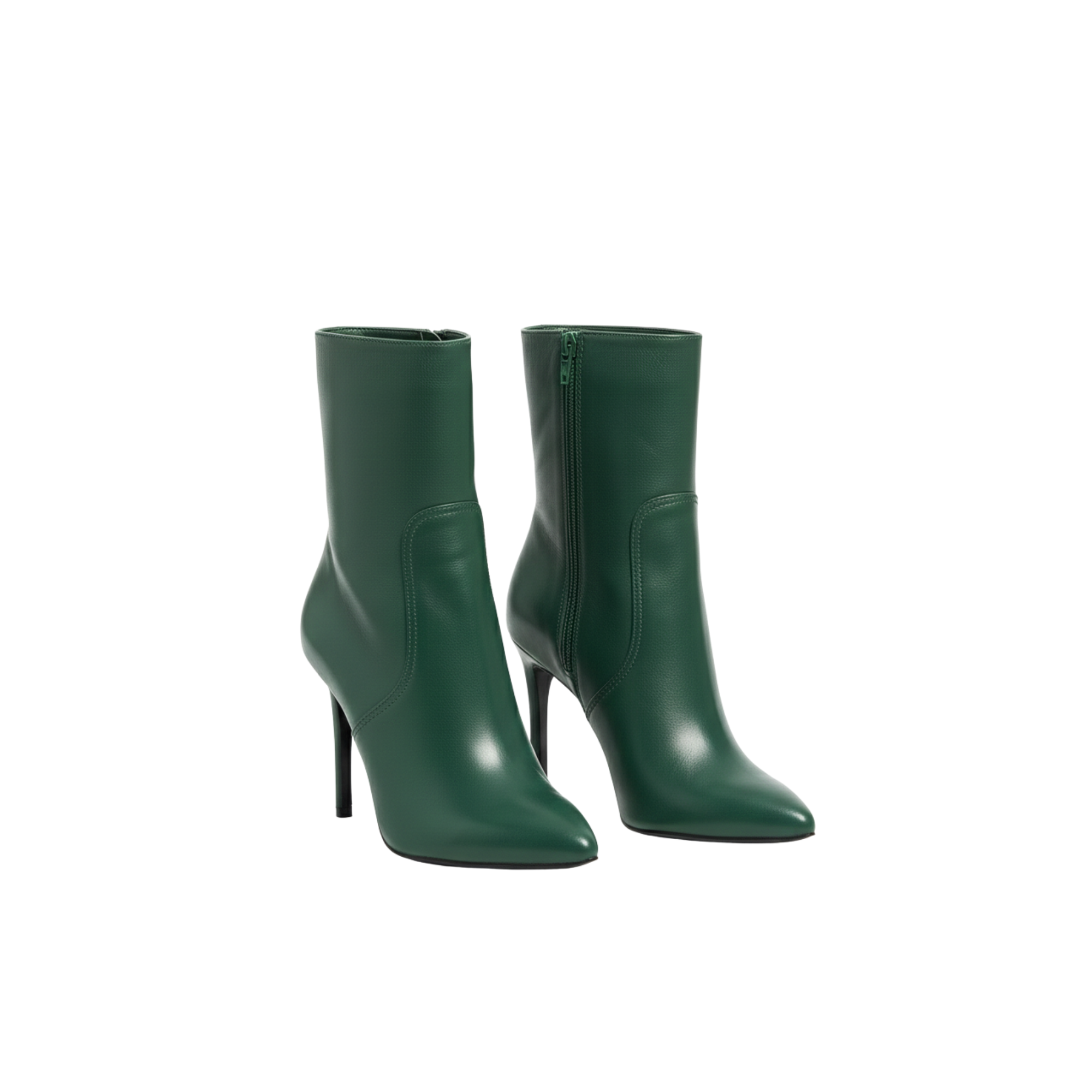 Women Military Style Leather Suit – High Neck Peplum Jacket & Pants Set – Emerald Leather Outfit for Streetwear, Cosplay - Gift for Her